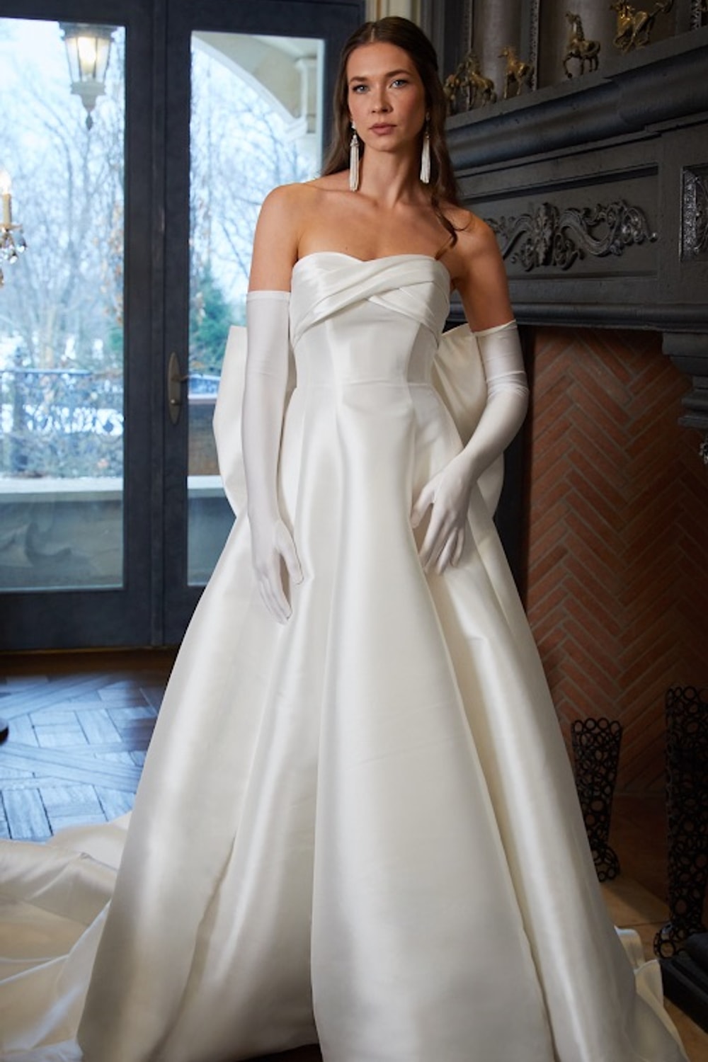 Chic Strapless A-Line Ball Gown with Detachable Bow by Verdin Bridal