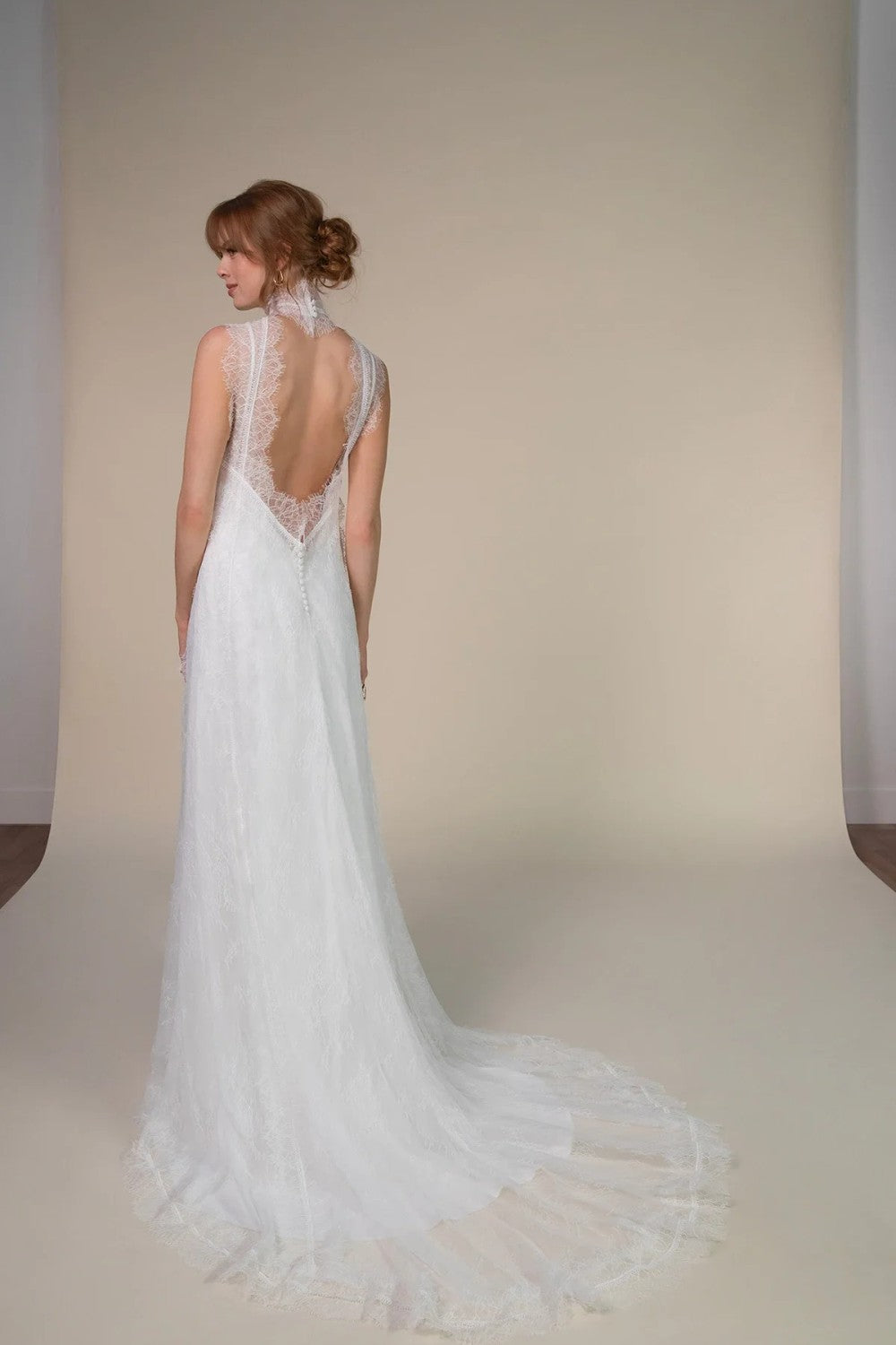 Vintage-Inspired Two-Piece Sheath Wedding Dress With Open Back by All Who Wander — image 2 of 3