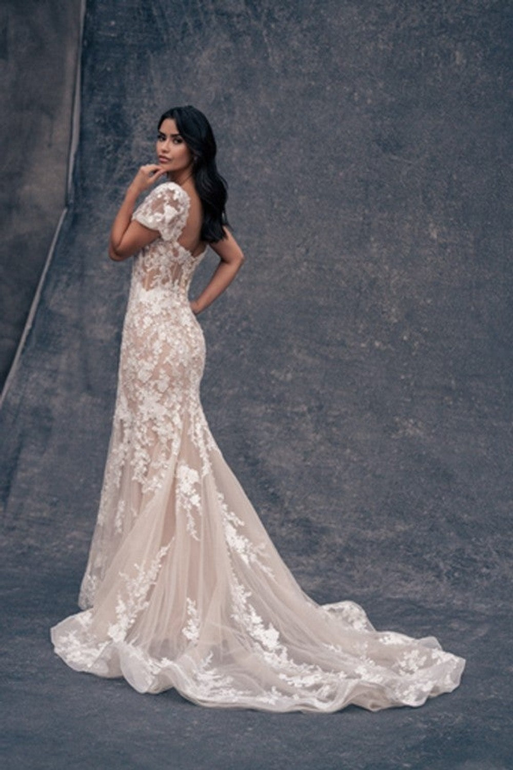 Strapless Lace Fit-and-Flare Wedding Dress by Allure Bridals — image 2 of 2