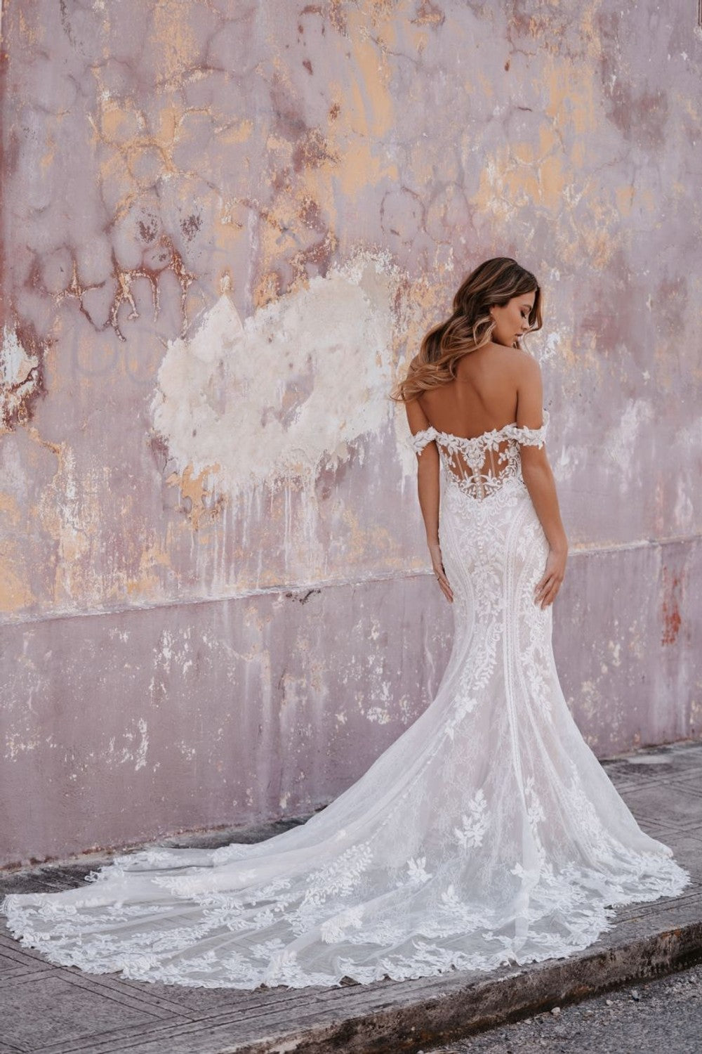 Lace Sheath Wedding Dress With Illusion Back by Allure Bridals — image 2 of 2