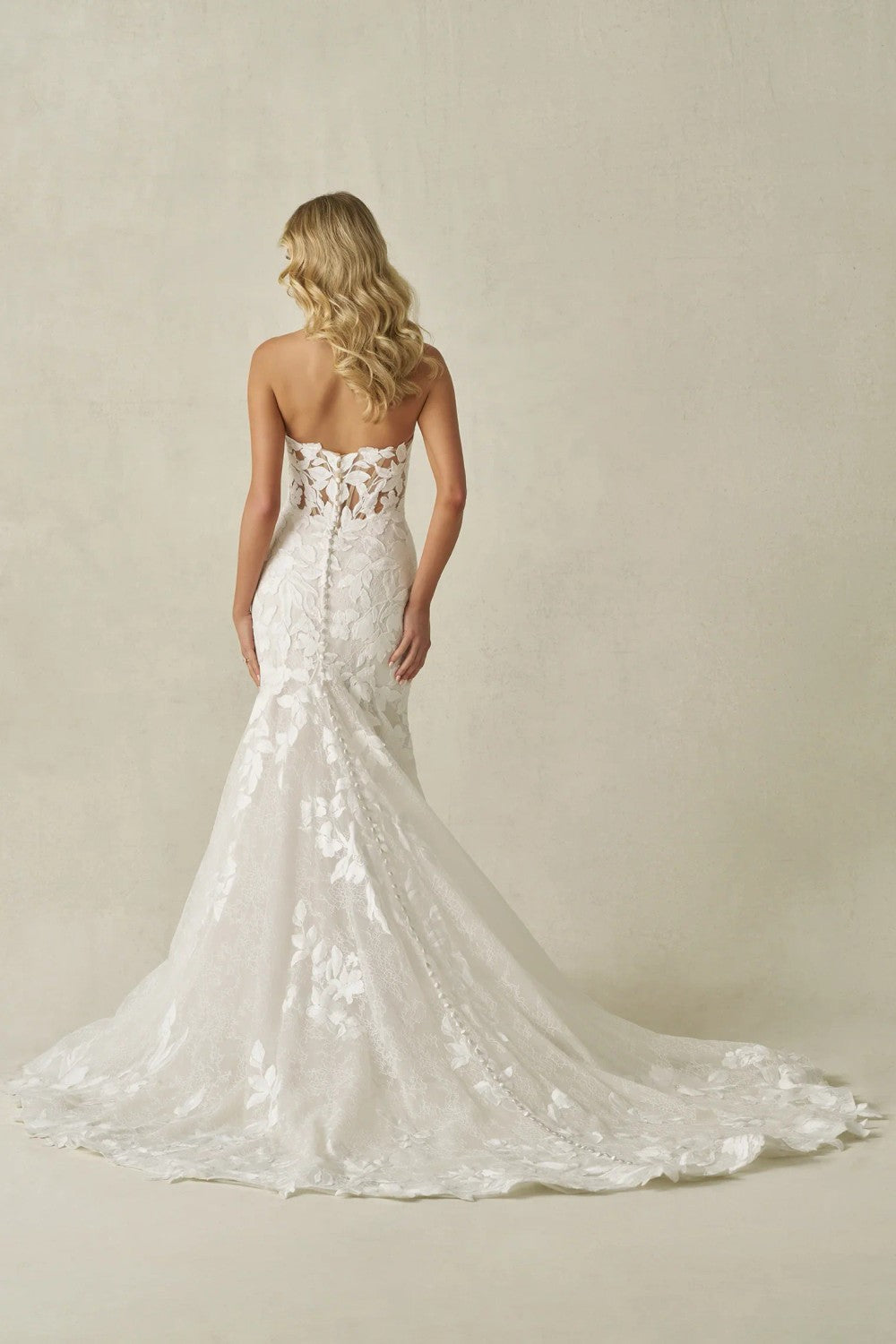 Modern And Romantic Floral Lace Fit-And-Flare Wedding Dress by Allure Bridals — image 2 of 2