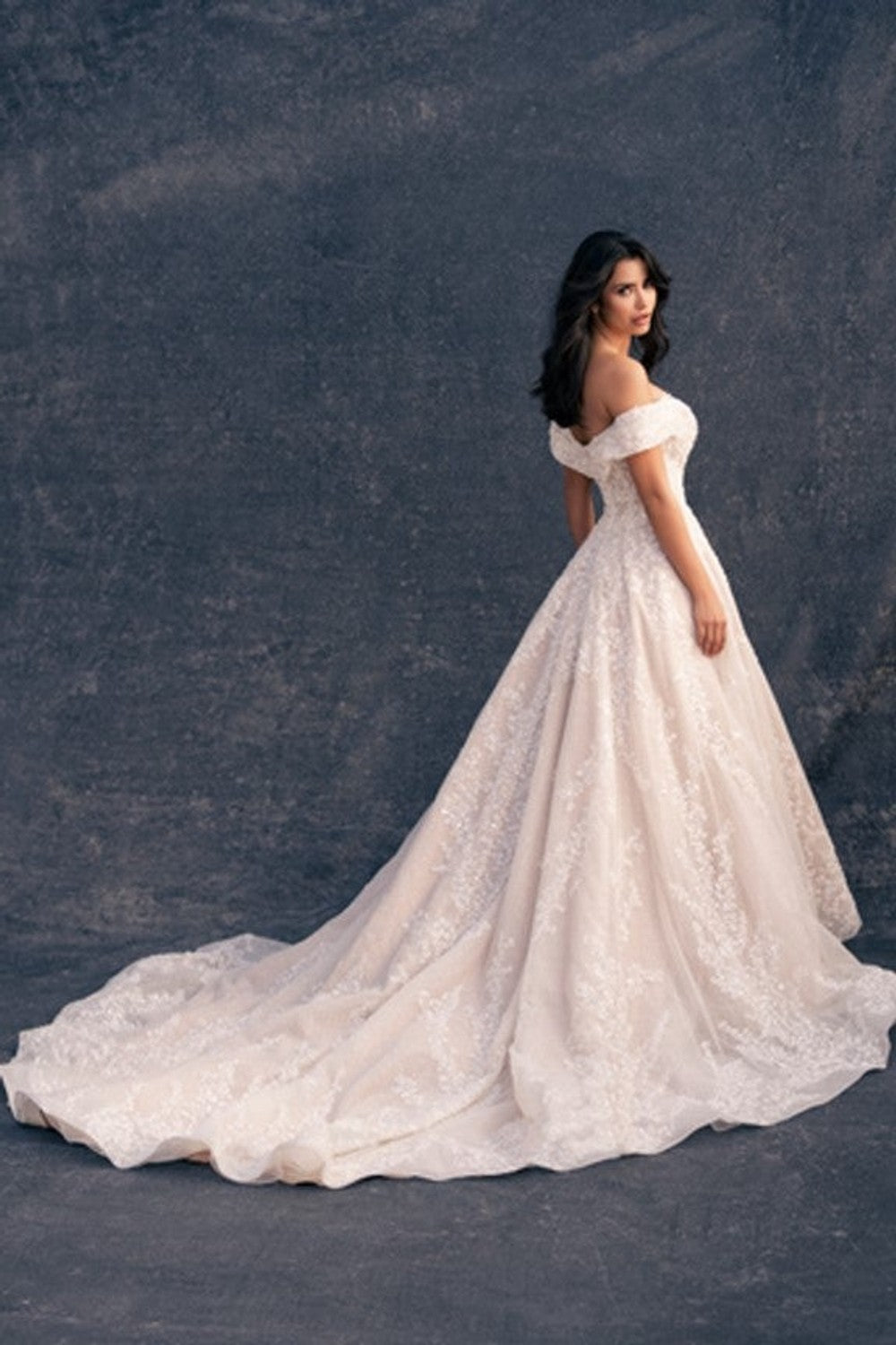 Off-The-Shoulder Shimmering Floral Ball Gown by Allure Bridals — image 2 of 2