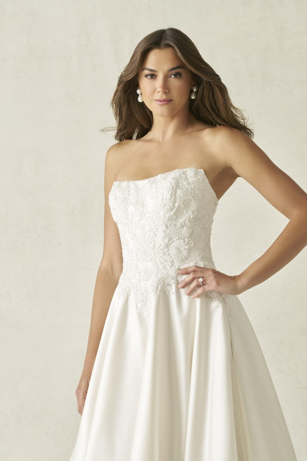 Plus-Size Strapless Beaded Lace A-Line Wedding Dress by Allure Bridals — image 2 of 3