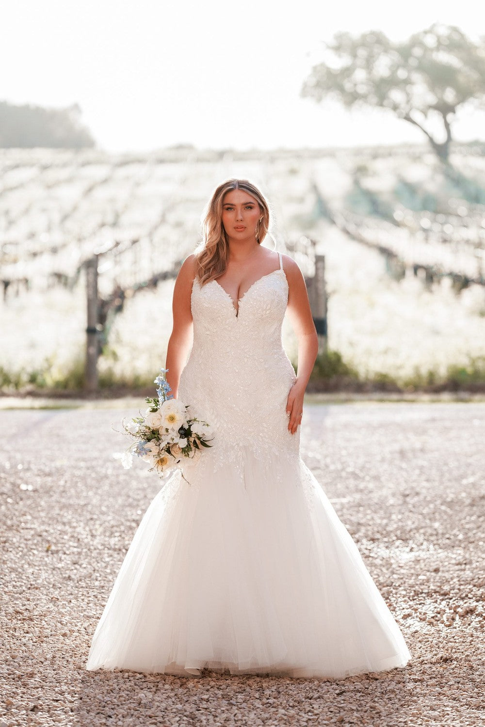 Plus-Size Romantic And Sexy V-Neck Mermaid Wedding Dress by Allure Bridals — image 1 of 2