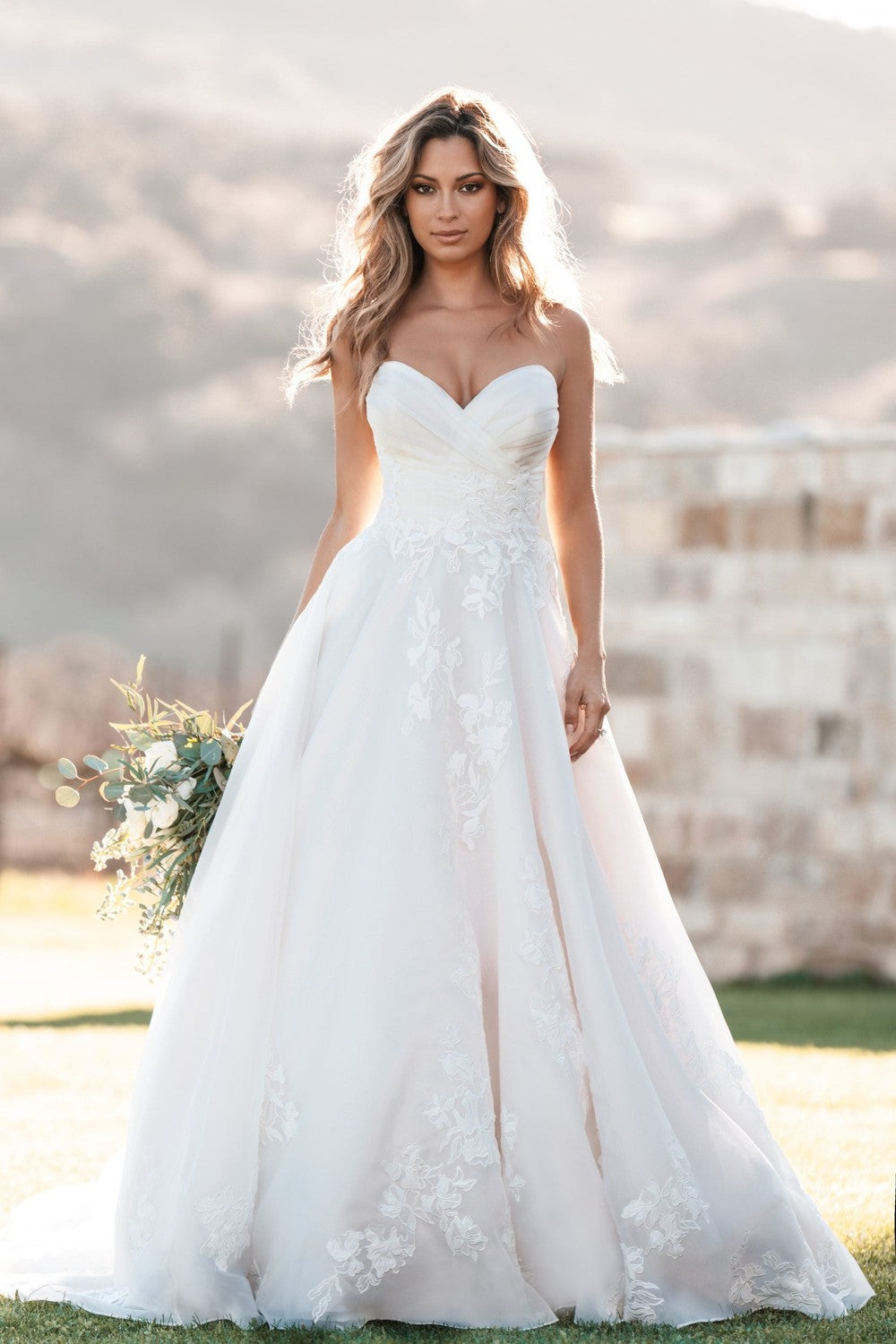 Plus-Size Romantic And Timeless Strapless Ball Gown With Buttons by Allure Bridals — image 2 of 2