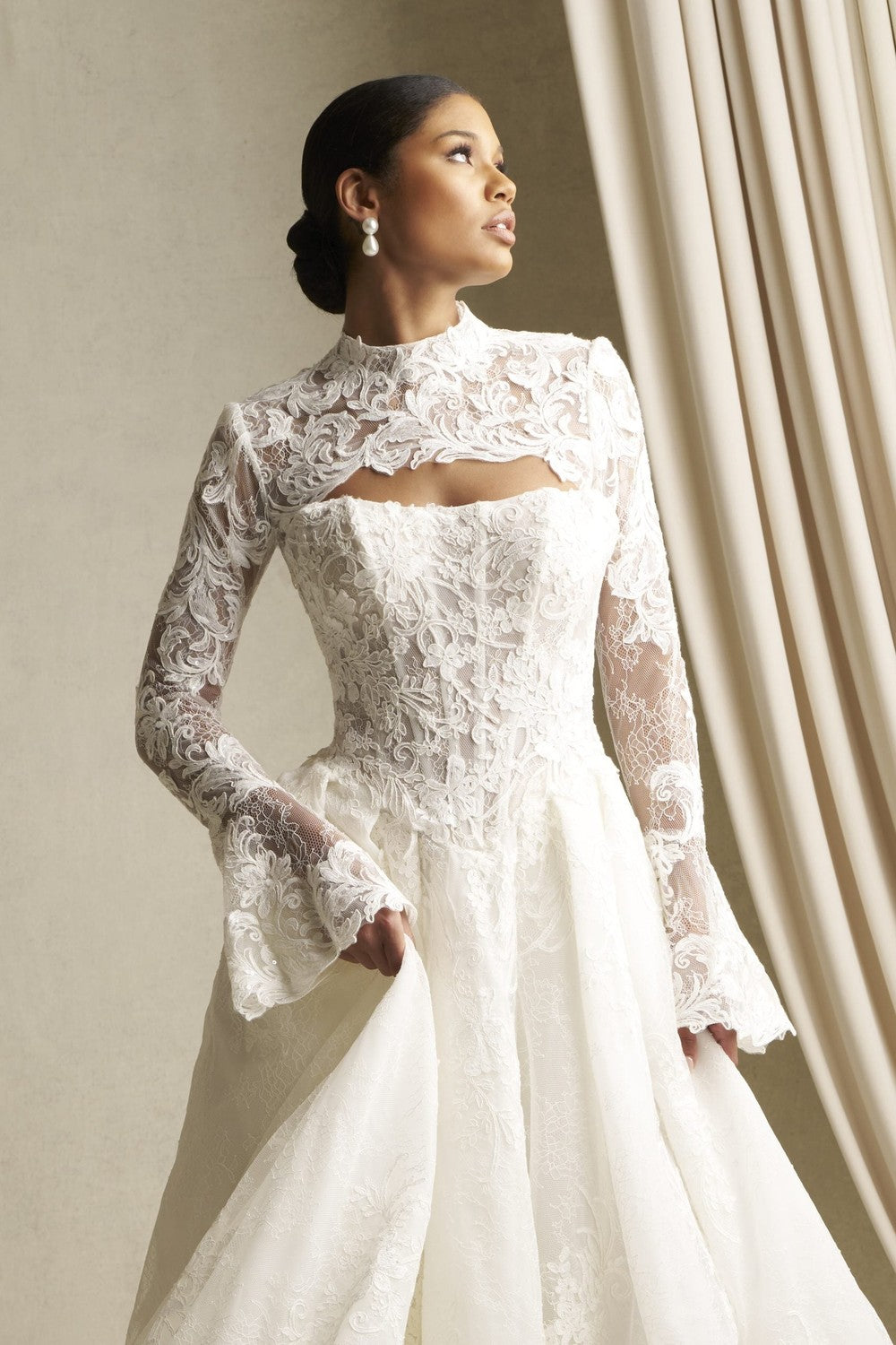 Strapless Lace Ball Gown With Corded Lace Appliqués by Allure Bridals — image 2 of 4