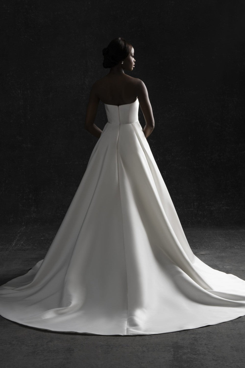 Strapless Ball Gown With Long Sleeve Floral Lace Overlay by Allure Bridals — image 2 of 3