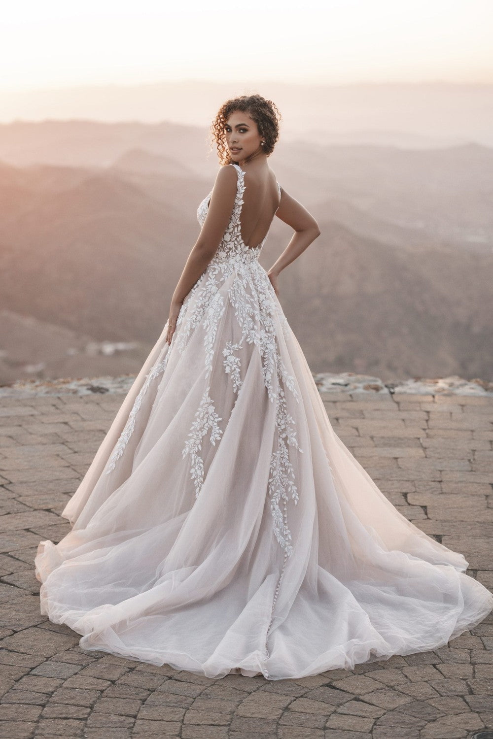 Plus-Size V-Neck Tulle Ball Gown With Open Back by Allure Bridals — image 2 of 2