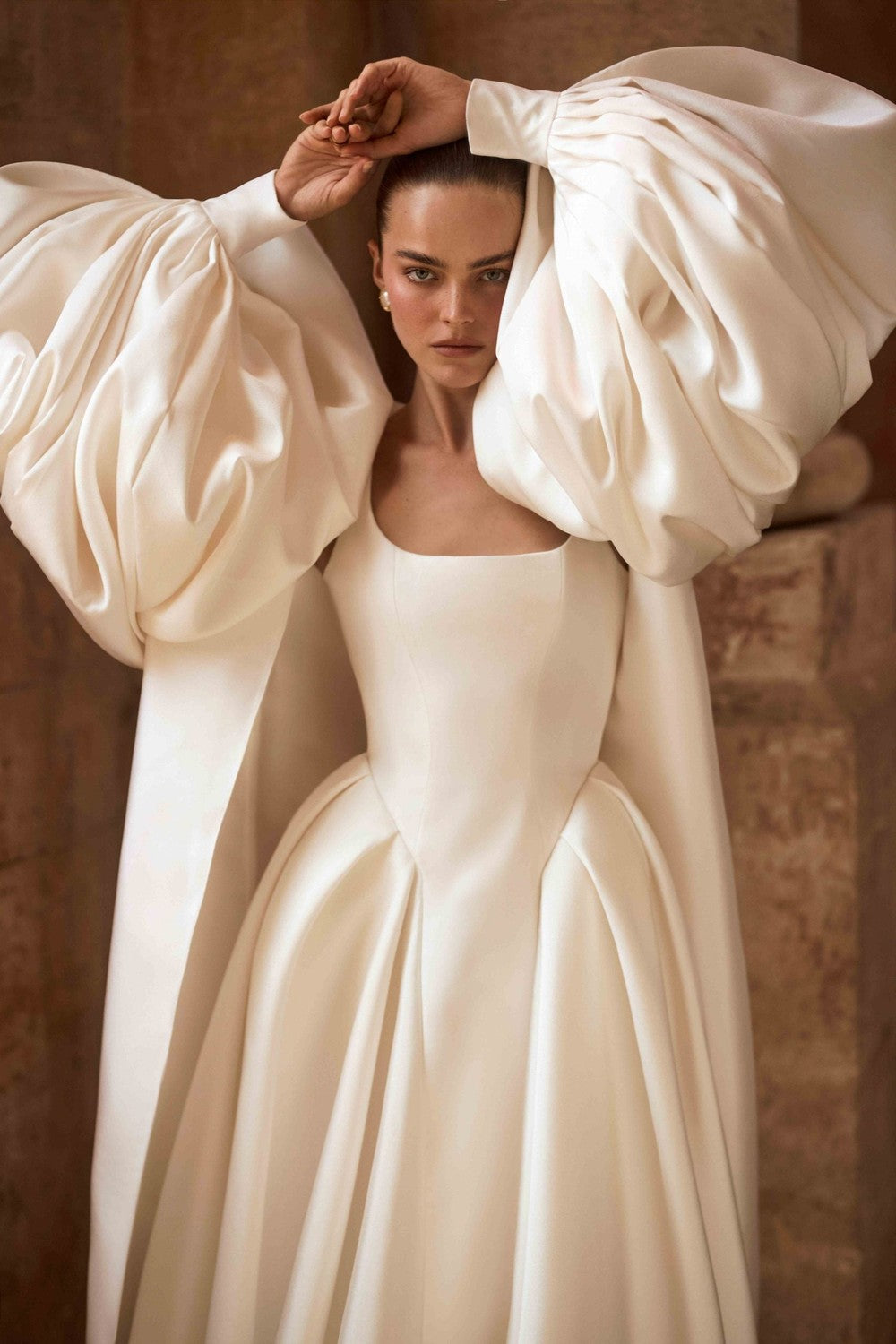 Chic And Tailored A-Line Wedding Dress by Alon Livné for Kleinfeld — image 2 of 3