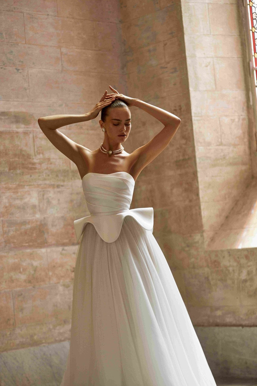 Strapless Silk Tulle Ball Gown With Detachable Peplum by Alon Livné for Kleinfeld — image 2 of 2