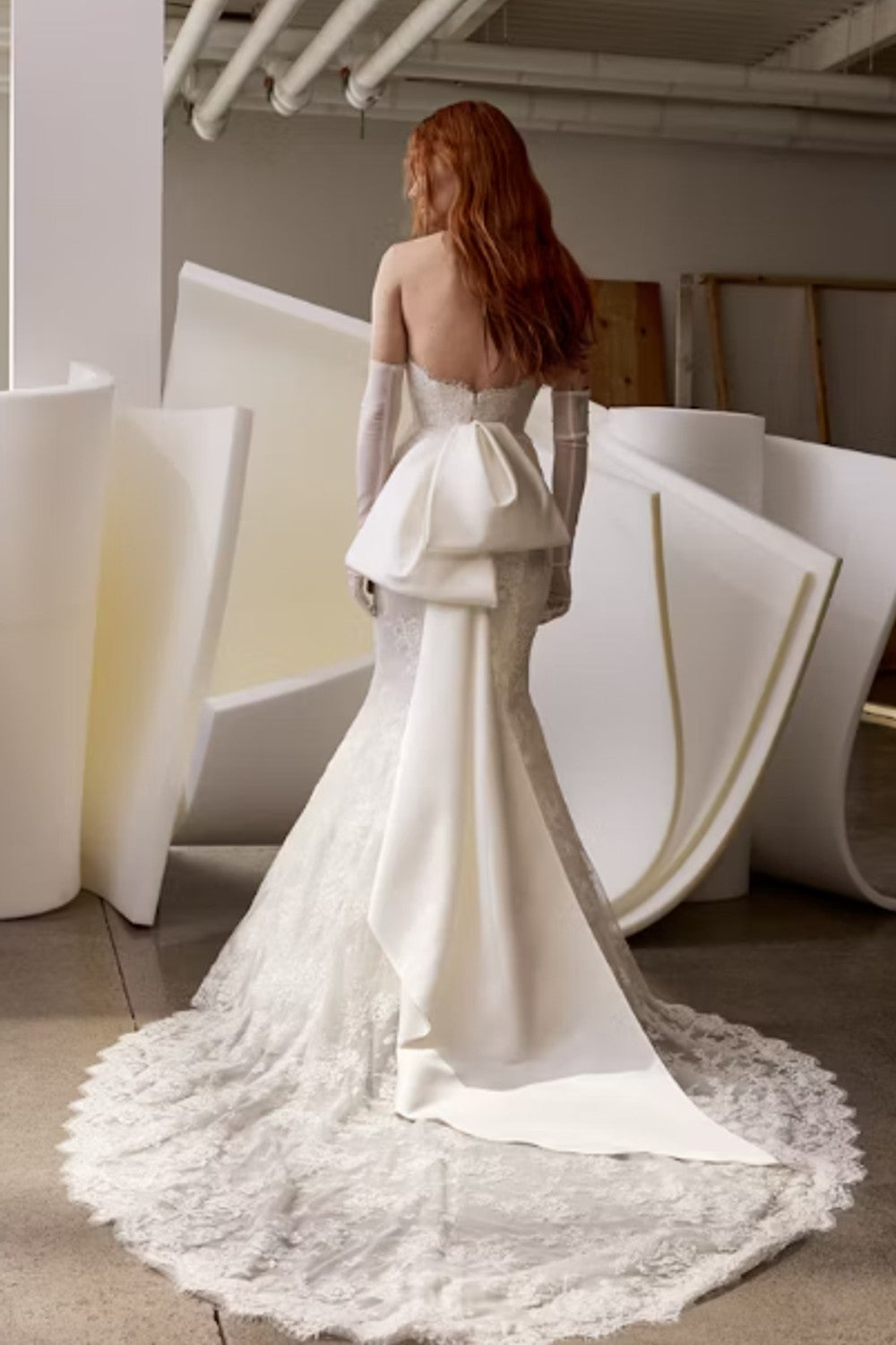 Romantic Lace Fit-And-Flare Wedding Dress With Bow by Alyne by Rita Vinieris — image 2 of 2