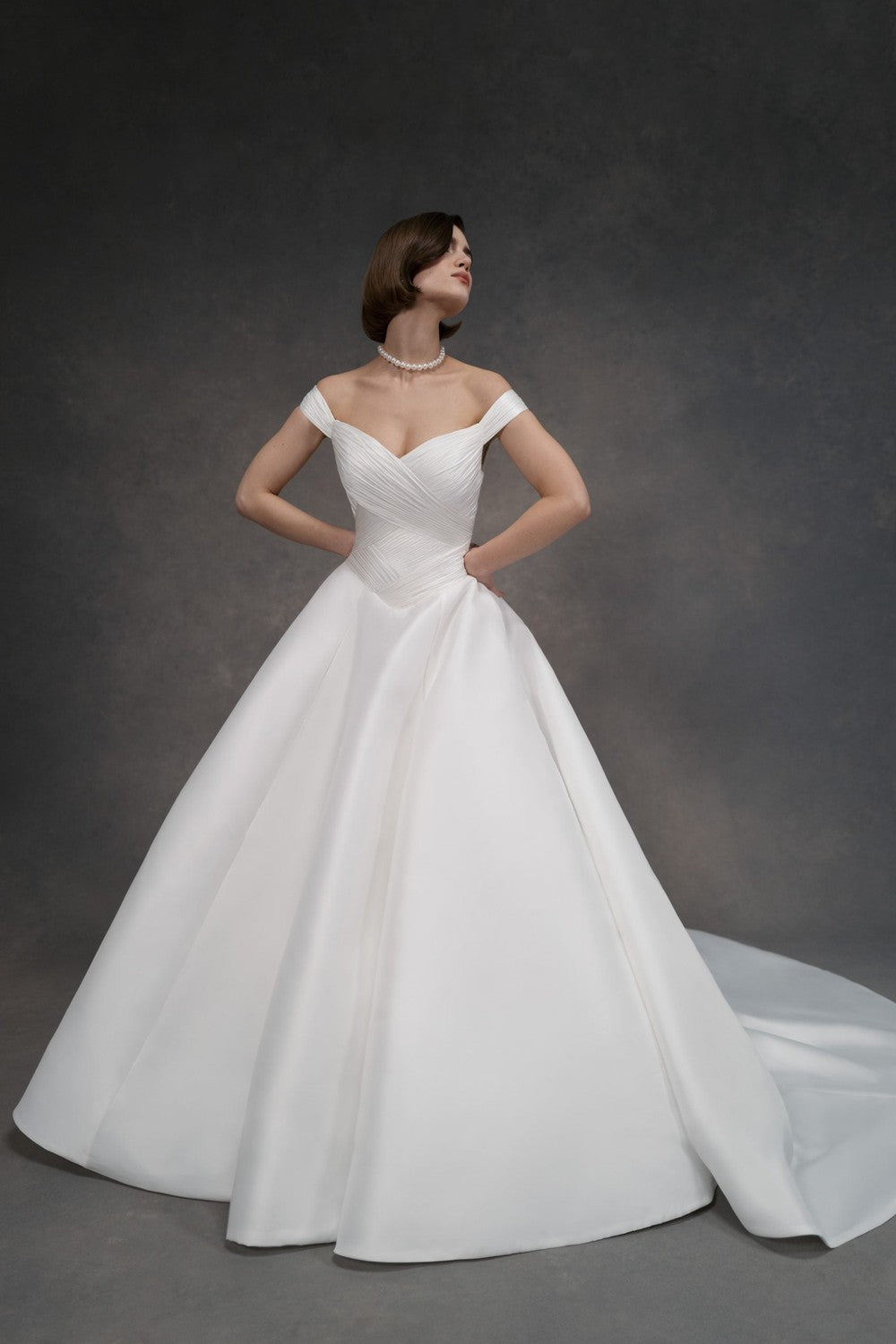 Elegant And Sophisticated Off-The-Shoulder Basque-Waist Ball Gown | Kleinfeld Bridal Elegant And Sophisticated Off-The-Shoulder Basque-Waist Ball Gown | Kleinfeld Bridal