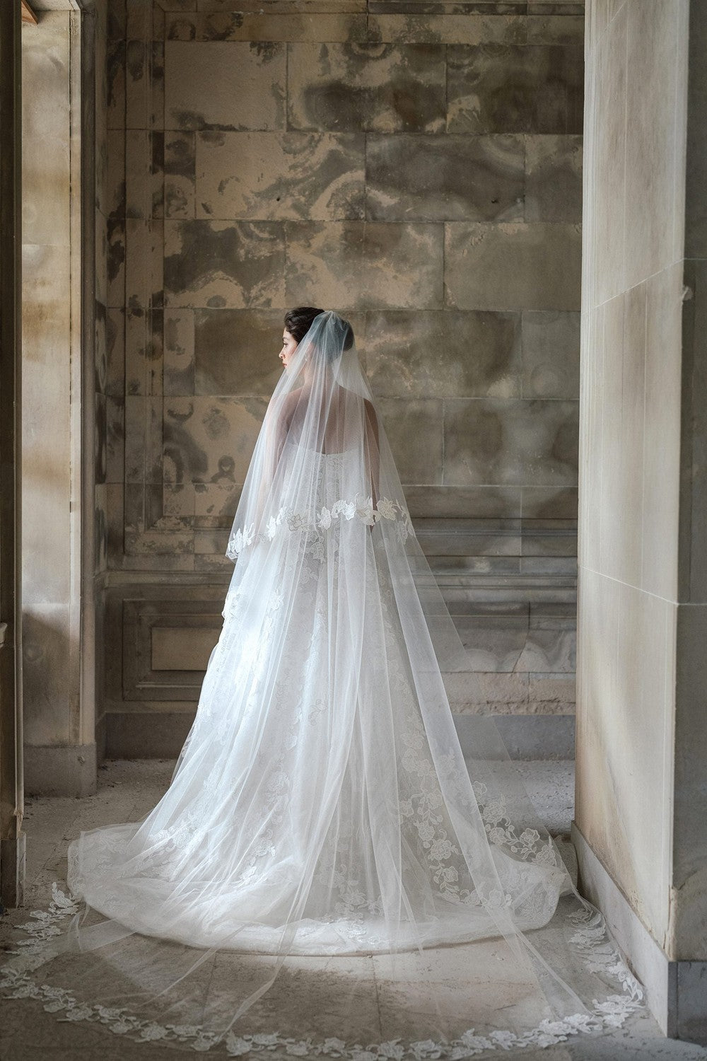 Romantic And Modern Floral Lace Ball Gown With Detachable Sleeves by Anne Barge — image 2 of 2