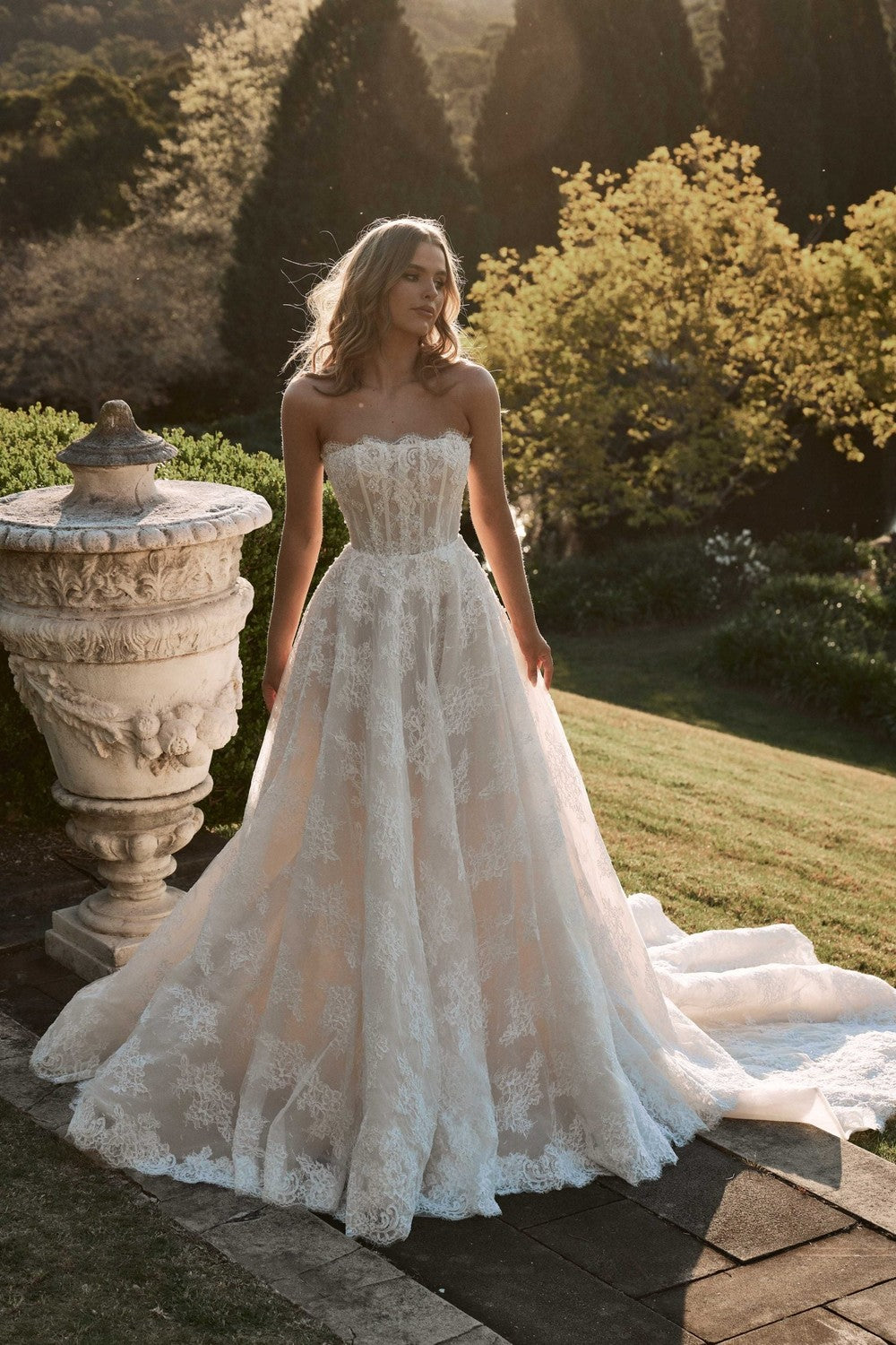 Chic And Romantic Embellished Lace Ball Gown by Blanche Bridal — image 1 of 2