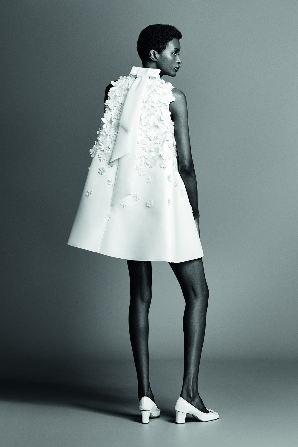 Chic 3D Floral Bridal Mini Dress With Bow by Viktor & Rolf — image 2 of 2