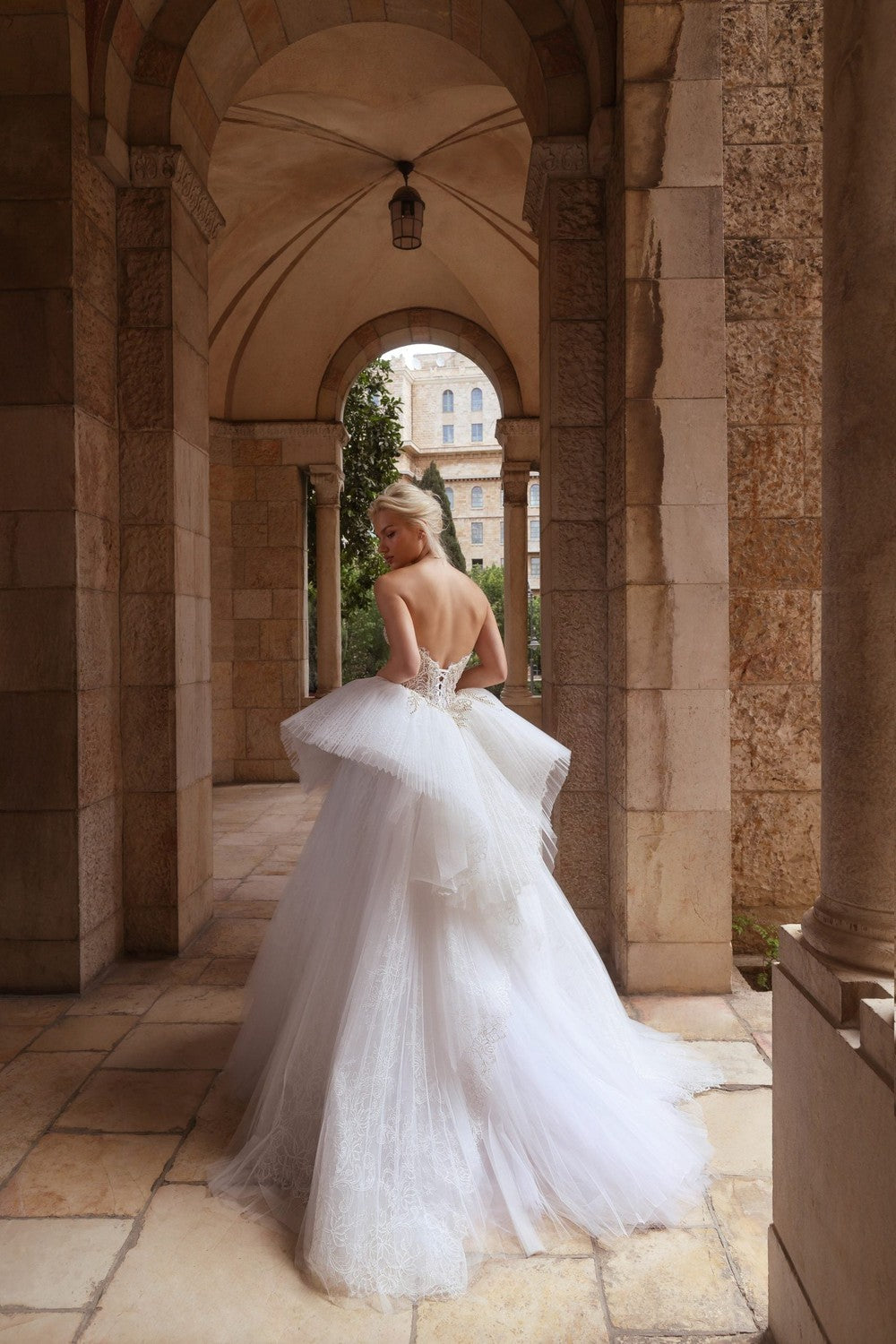 Chic And Romantic Strapless Lace And Pleated Tulle Ball Gown by Pnina Tornai — image 2 of 2