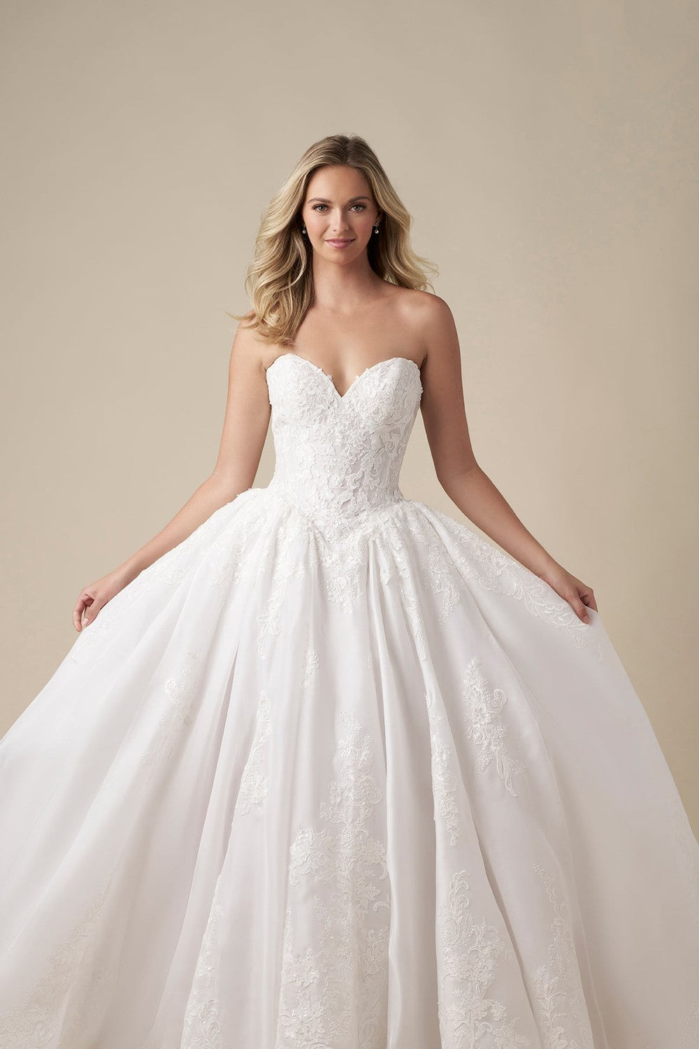 Regal And Romantic Strapless Lace Ball Gown With Buttons by Danielle Caprese — image 2 of 3