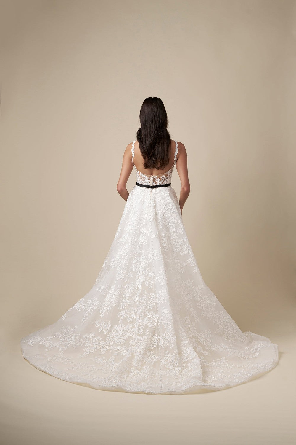 Romantic And Modern Square-Neck Floral A-Line Wedding Dress by Danielle Caprese — image 2 of 2