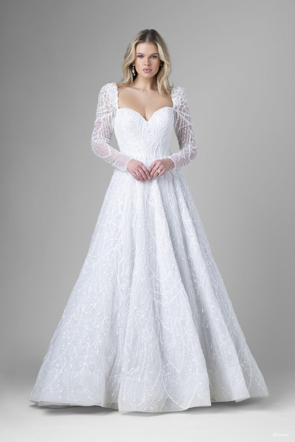 Embellished Ball Gown With Puffed Long Sleeves by Disney Fairy Tale Weddings Collection — image 3 of 5