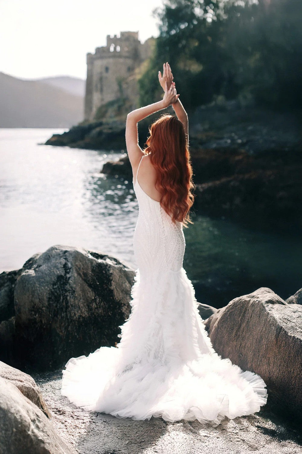 Shimmering Fit-And-Flare Wedding Dress With Ruffled Tulle Skirt by Disney Fairy Tale Weddings Collection β image 4 of 4