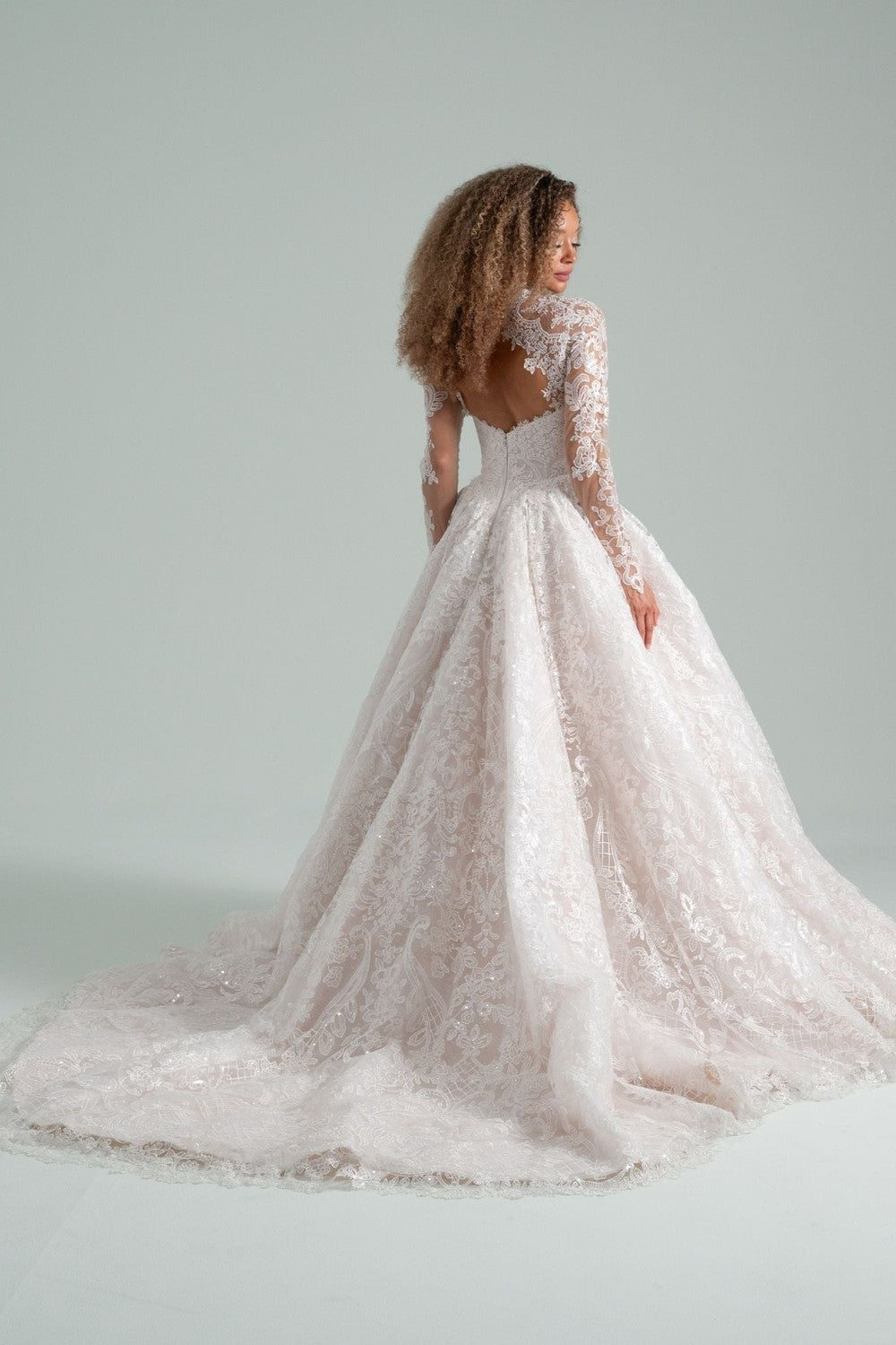 Dramatic And Romantic Sparkly Lace Ball Gown With Detachable Bolero by Hayley Paige — image 2 of 2