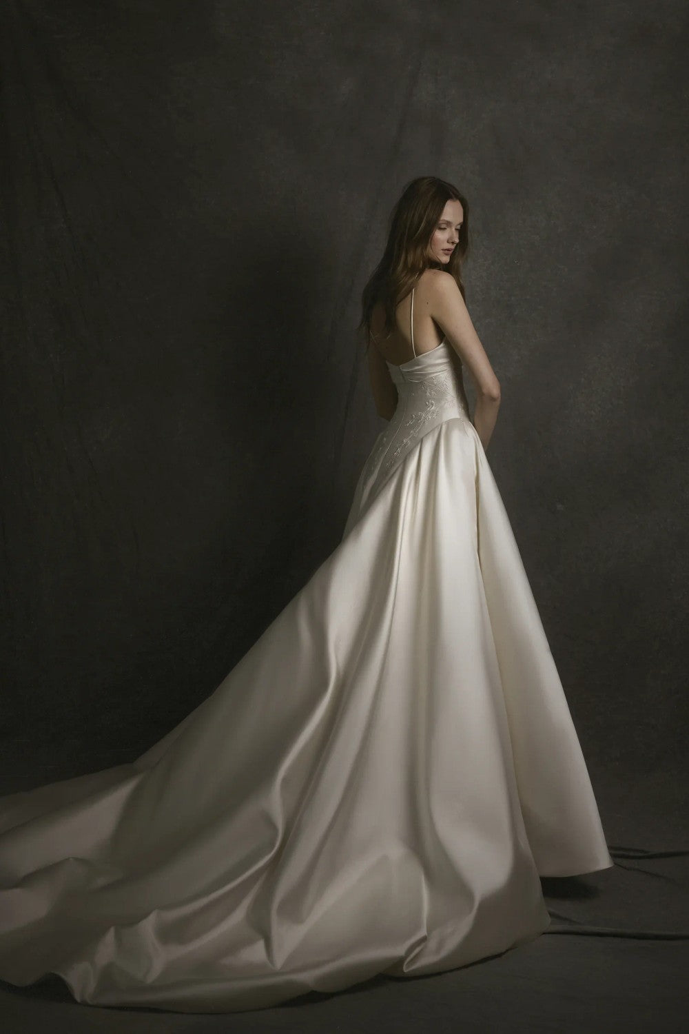Hand-Embroidered Silk Wool Ball Gown by Enaura Bridal — image 3 of 3