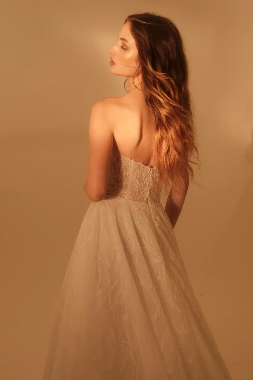 Romantic And Ethereal Floral-Embroidered Tulle A-Line Wedding Dress by Enaura Bridal — image 3 of 3