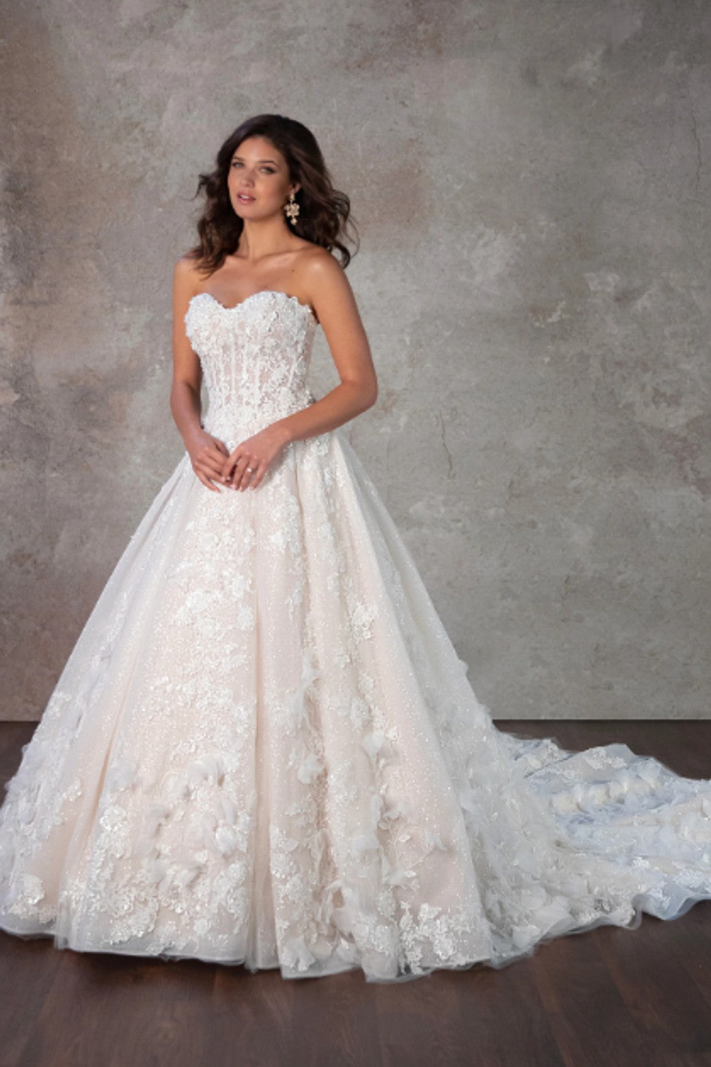Plus-Size Romantic And Feminine 3D Floral Ball Gown by Essense of Australia — image 2 of 3