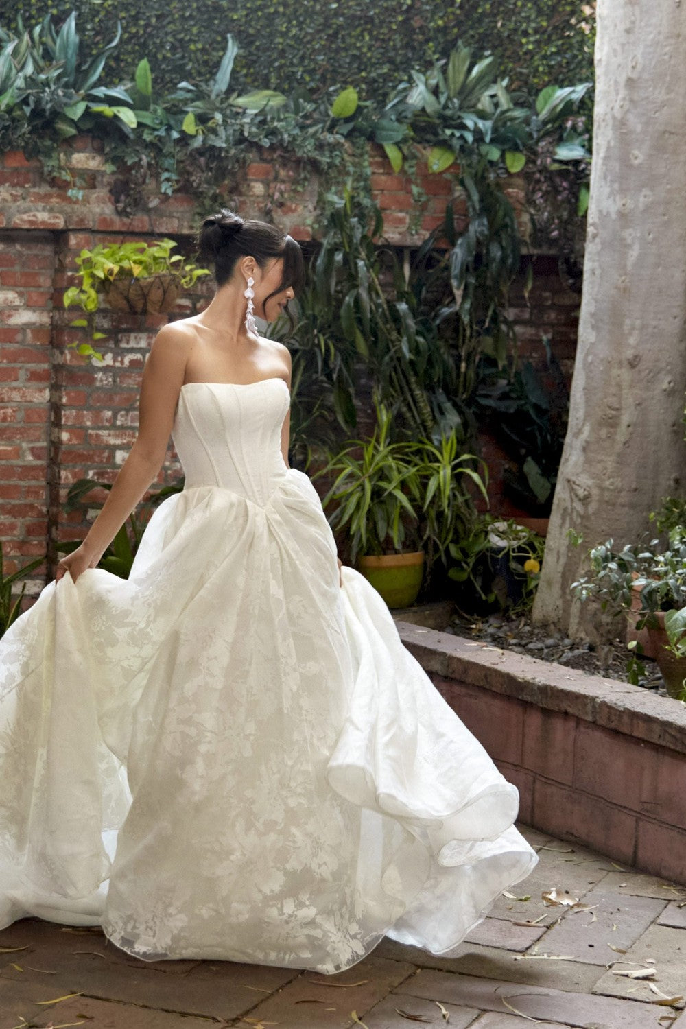 Romantic Floral-Embossed Organza Ball Gown by Essense of Australia — image 1 of 2