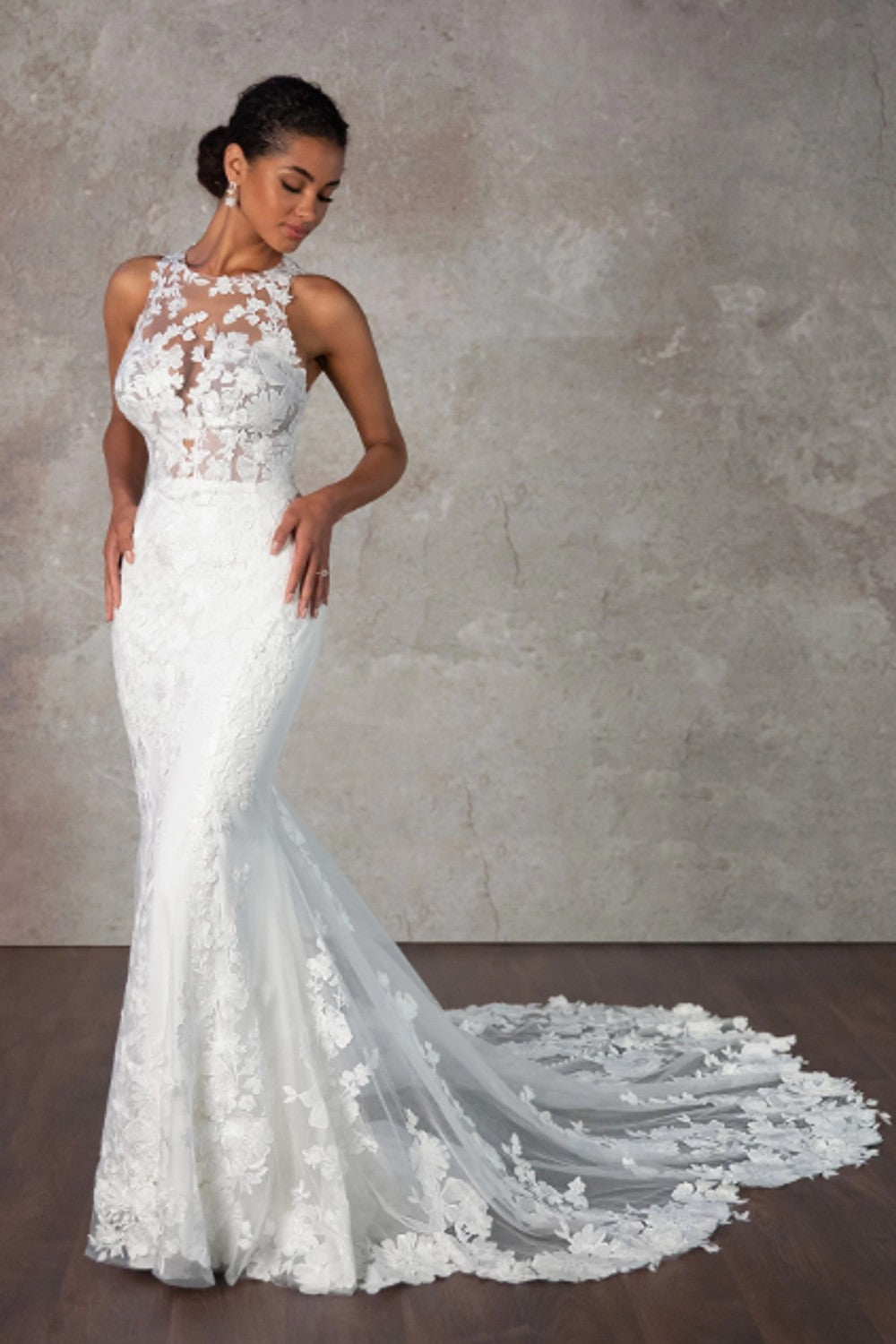 High-Neck Fit-and-Flare Gown | Kleinfeld Bridal High-Neck Fit-and-Flare Gown | Kleinfeld Bridal