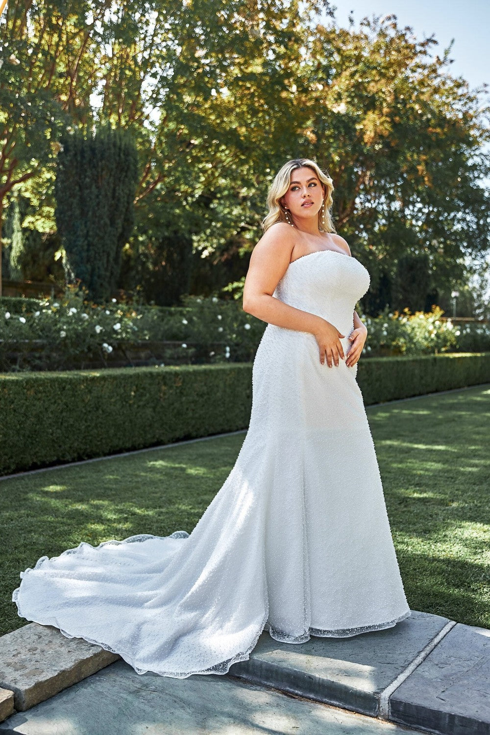 Sparkly Strapless Fit-And-Flare Wedding Dress | Kleinfeld Bridal
