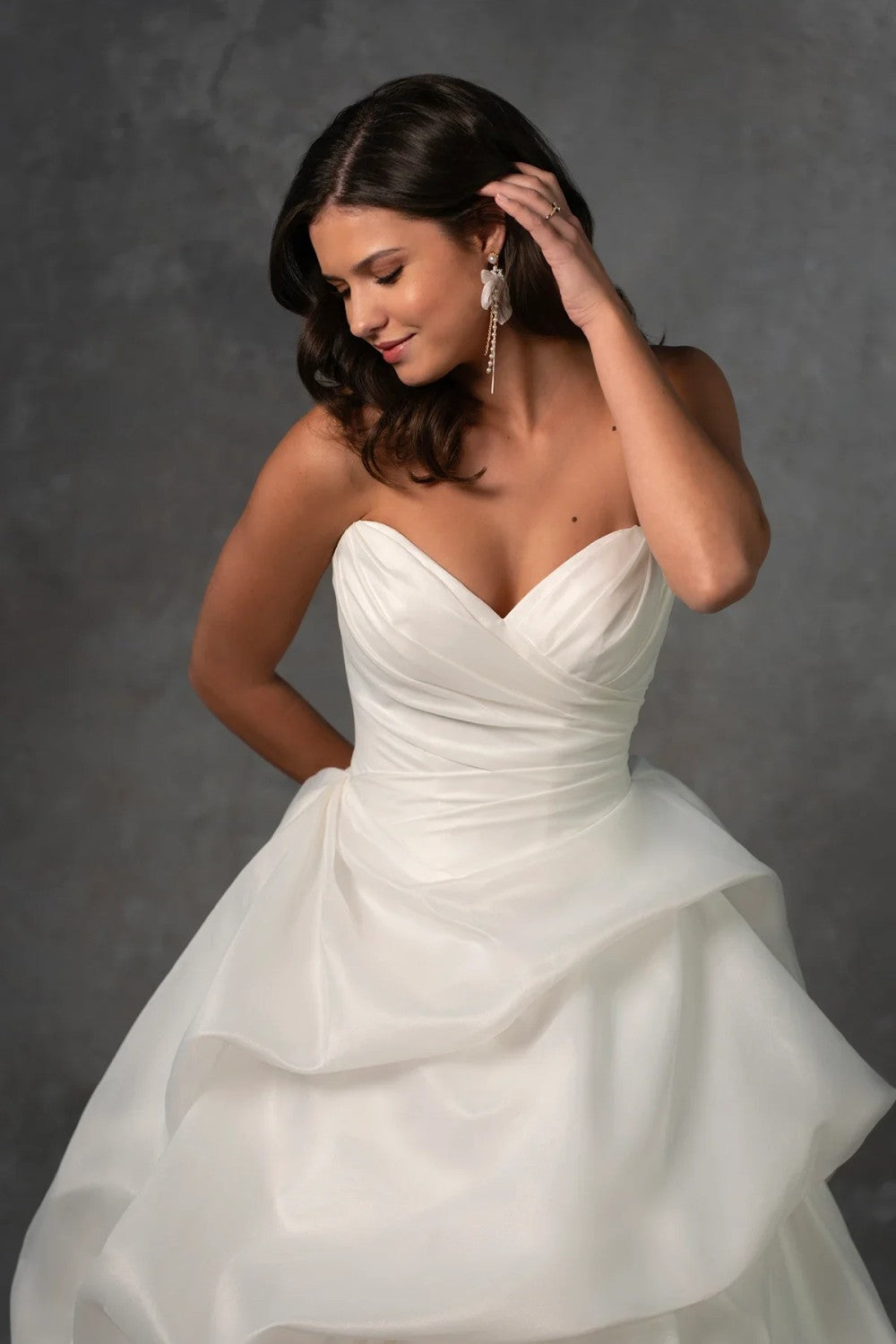 Strapless Silk Organza Ball Gown With Pick-Ups by Essense of Australia — image 2 of 3