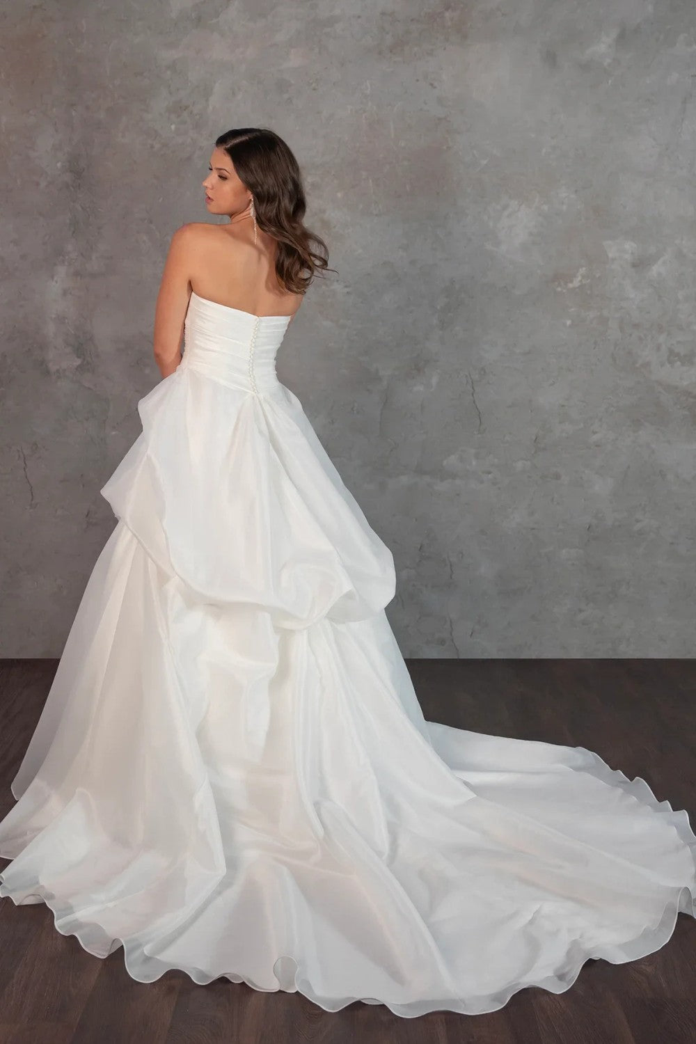 Strapless Silk Organza Ball Gown With Pick-Ups by Essense of Australia β image 3 of 3