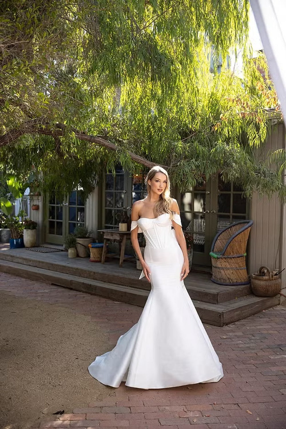 Silk Corset Fit-And-Flare Wedding Dress