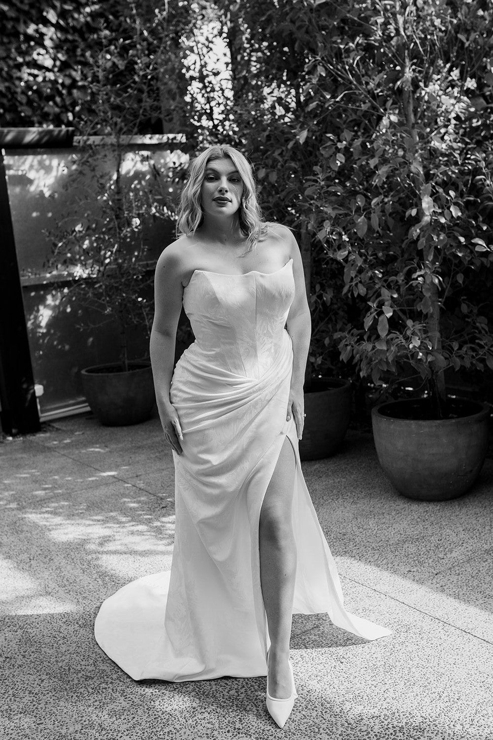 Sculpted Sheath Gown With Detachable Sleeves by Hera Couture — image 2 of 4
