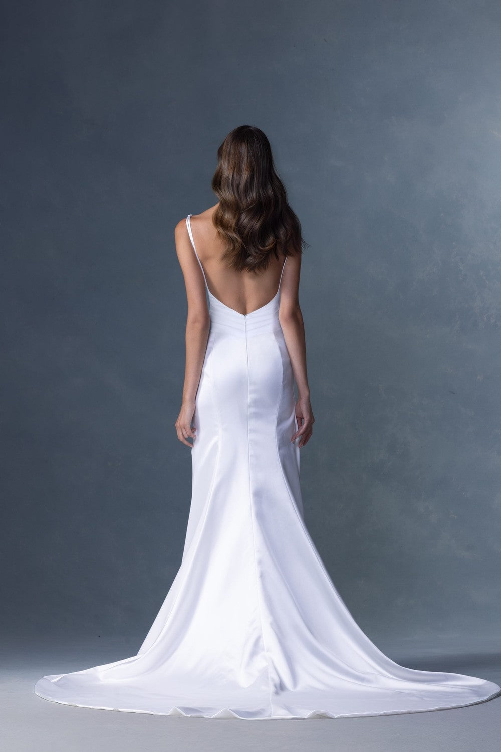Chic And Simple V-Neck Silk Sheath Wedding Dress With Open Back by Heritage by Ines Di Santo — image 2 of 2