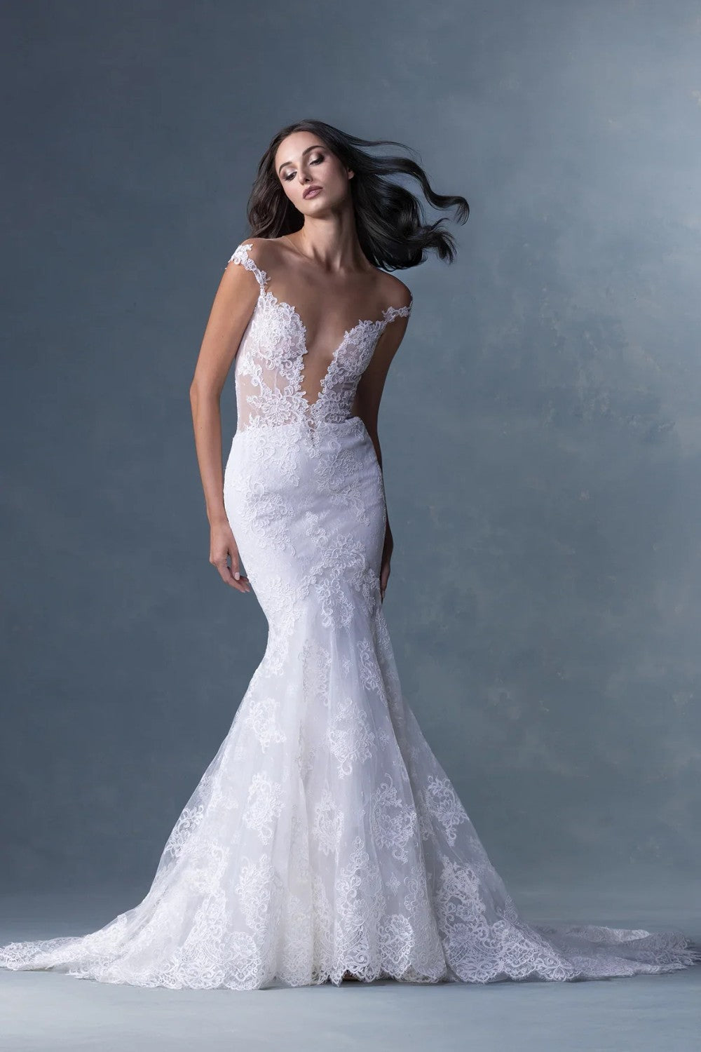 Elegant Lace Mermaid Gown With Detailed Illusion Bodice | Kleinfeld Bridal