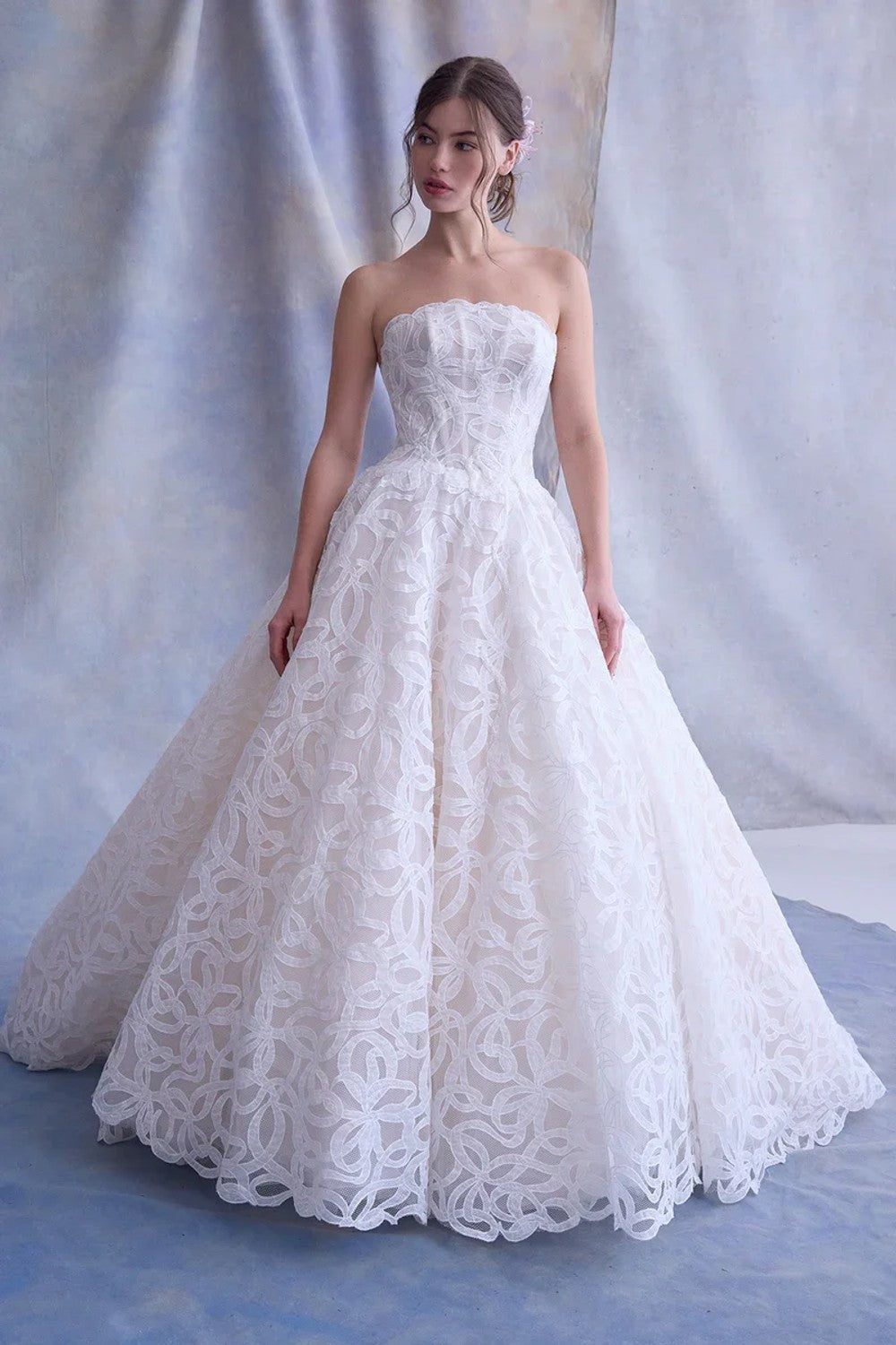 Chic And Romantic Laser-Cut Ball Gown With Open Back by Ines by Ines Di Santo — image 1 of 2