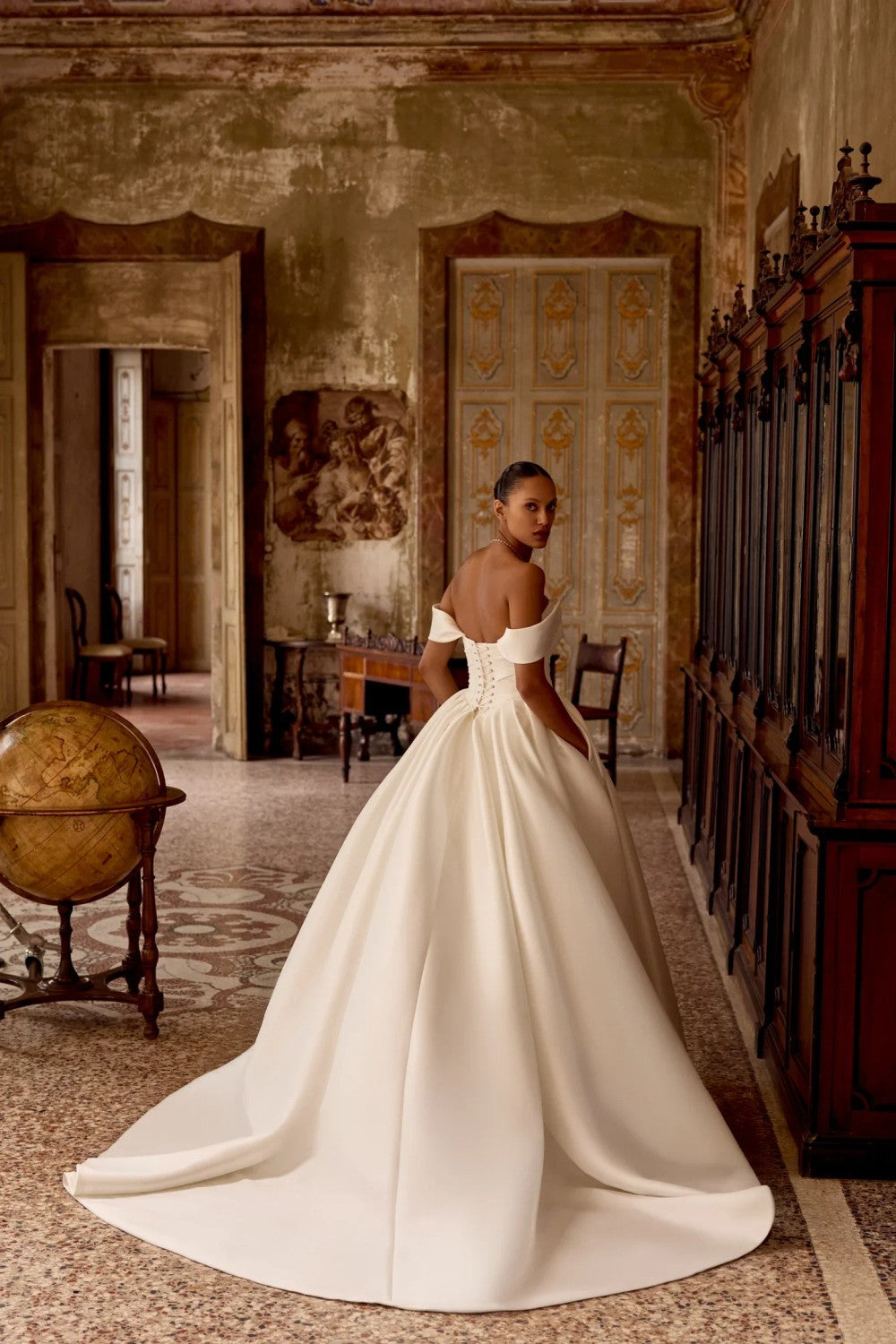 Chic And Regal Silk Basque-Waist Ball Gown by Justin Alexander — image 4 of 4