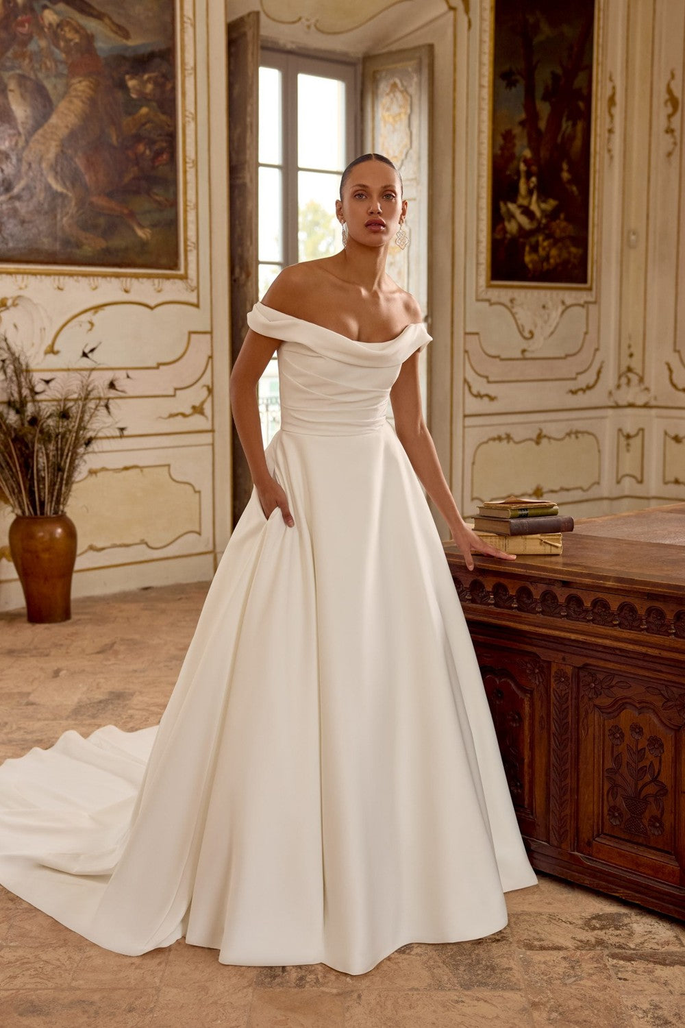 Chic And Simple A-Line Wedding Dress With Buttons by Justin Alexander — image 1 of 5