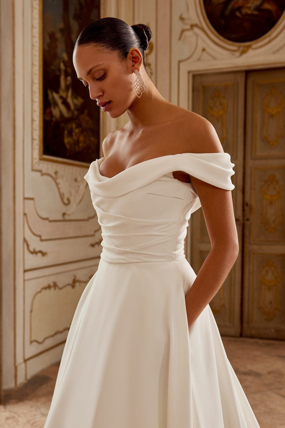 Chic And Simple A-Line Wedding Dress With Buttons by Justin Alexander — image 2 of 5
