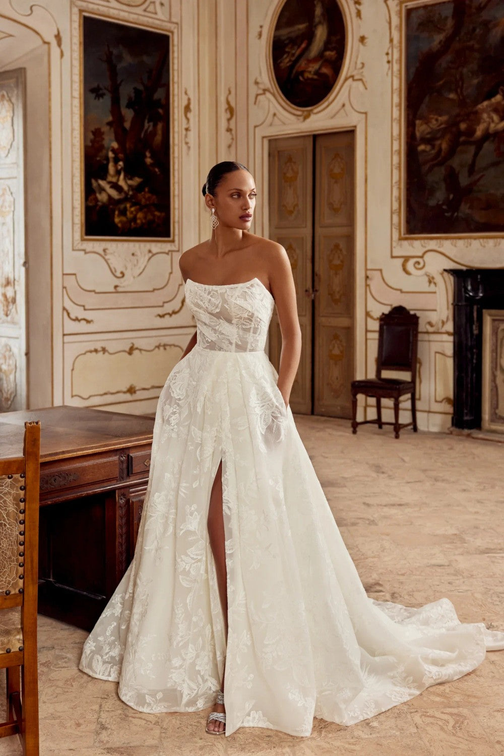 Elegant Off-The-Shoulder A-line Wedding Dress by Justin Alexander — image 2 of 4