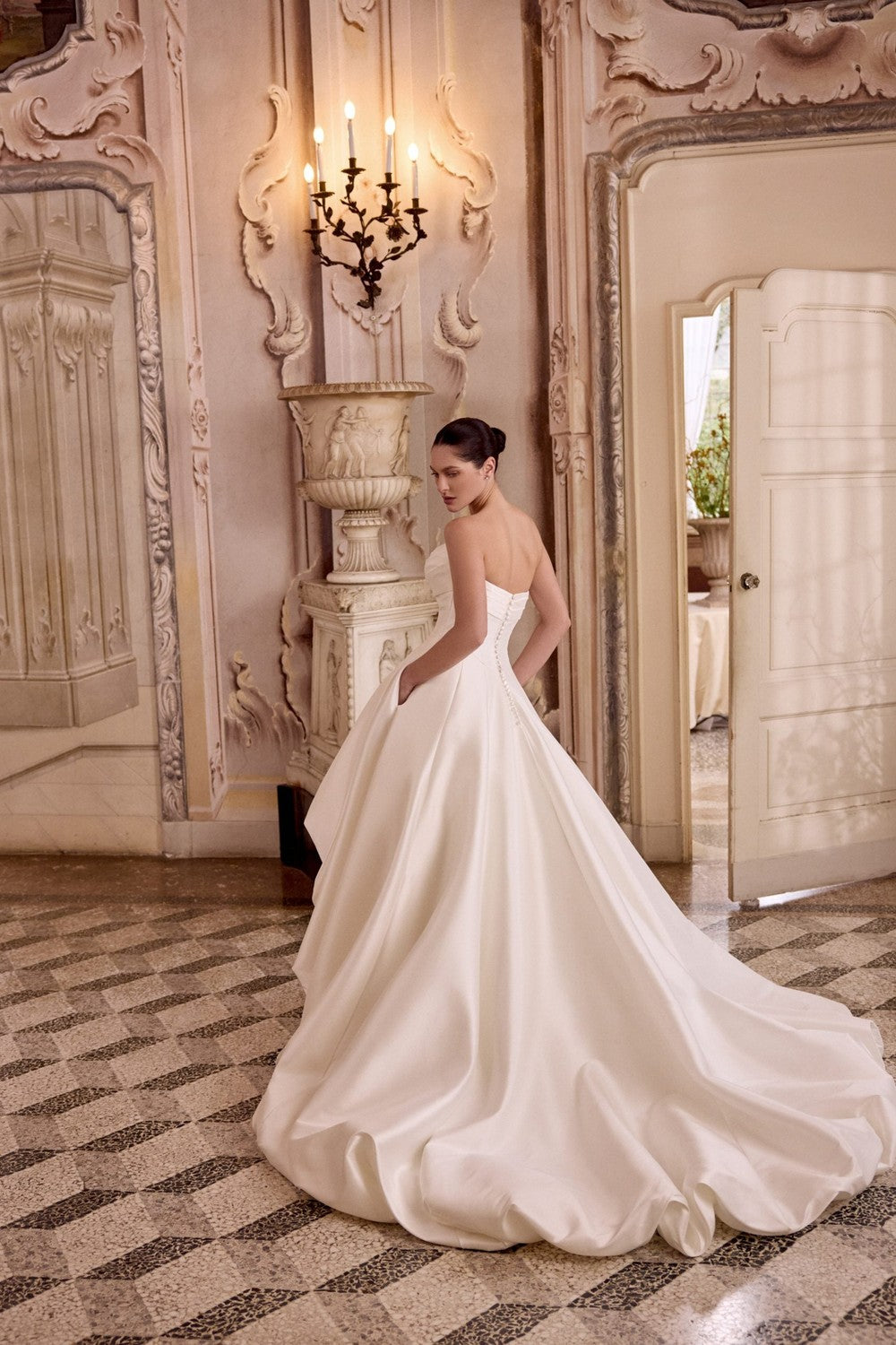 Strapless Silk Ball Gown With High-Low Bubble Hem by Justin Alexander — image 4 of 5