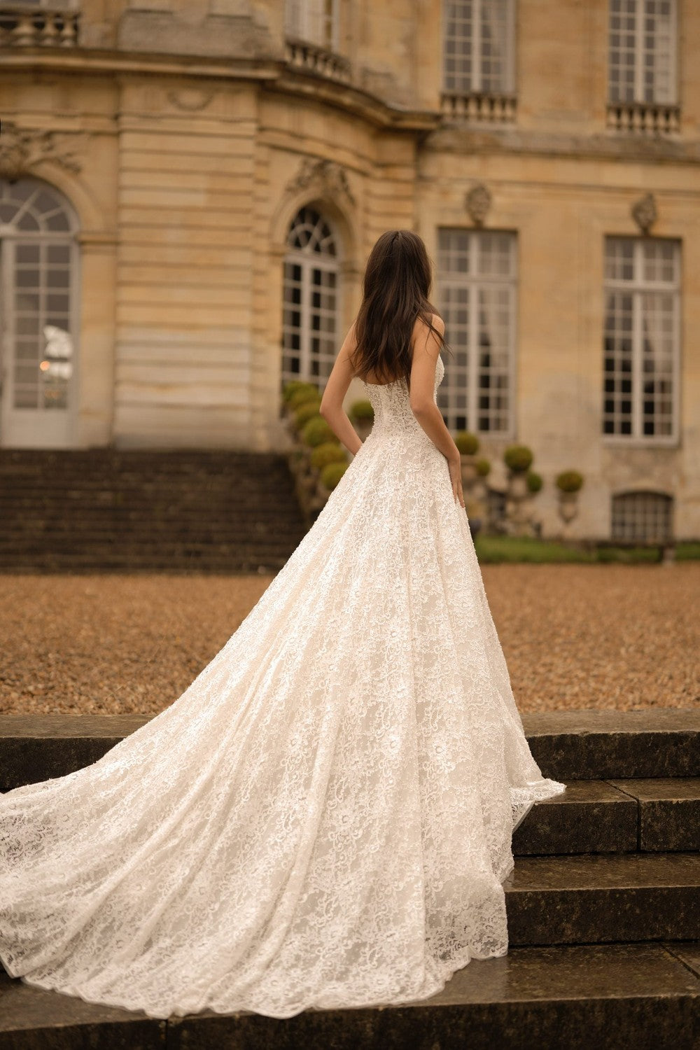 Strapless Embellished Lace Balll Gown by Lee Petra Grebenau — image 2 of 2