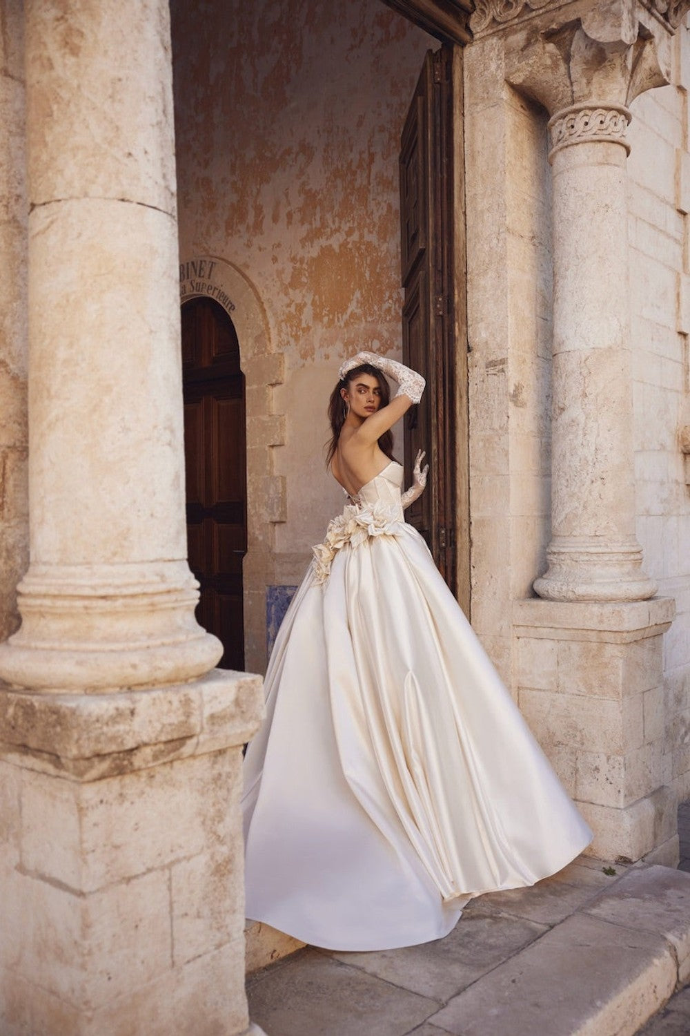 Grand Satin Basque Waist Ball Gown by Love by Pnina Tornai — image 2 of 2