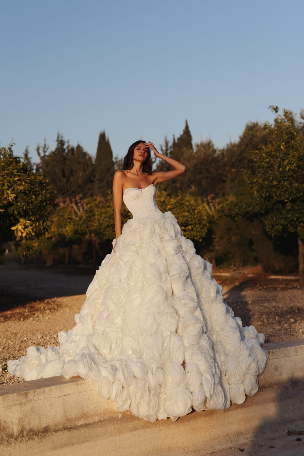 Romantic And Dramatic 3D Floral Ball Gown With Corset by Love by Pnina Tornai — image 1 of 3