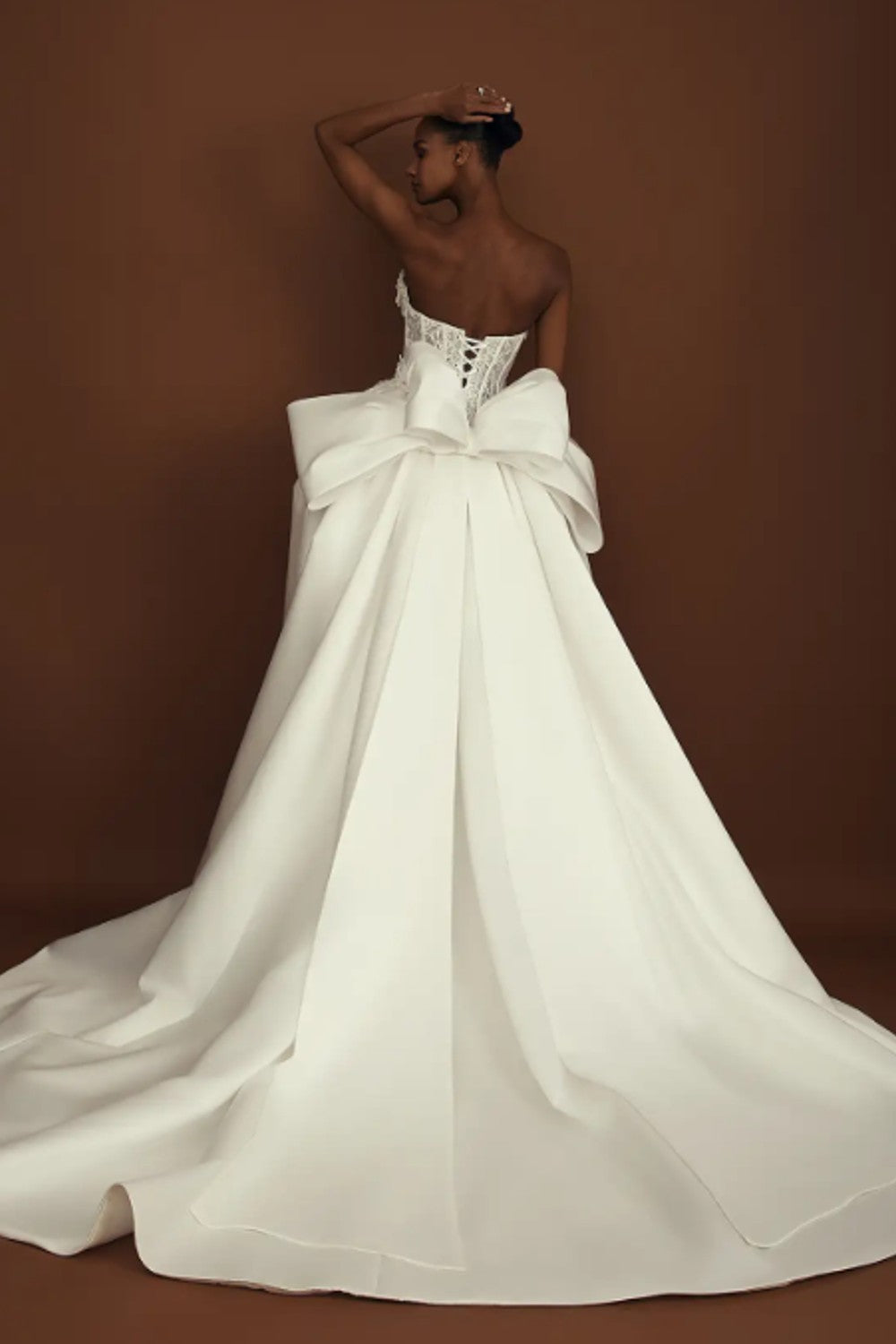 Romantic And Glamorous 3D Floral Basque-Waist Ball Gown With Bow by Love by Pnina Tornai — image 3 of 3