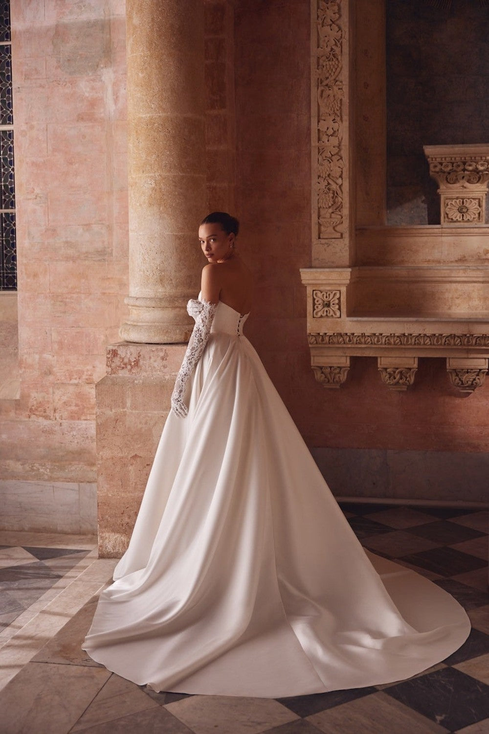Simple Strapless Basque Waist Ball Gown by Love by Pnina Tornai — image 2 of 2