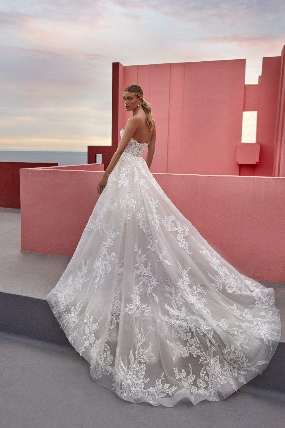 Ethereal And Romantic Floral A-Line Wedding Dress With Buttons by Madison James — image 2 of 2