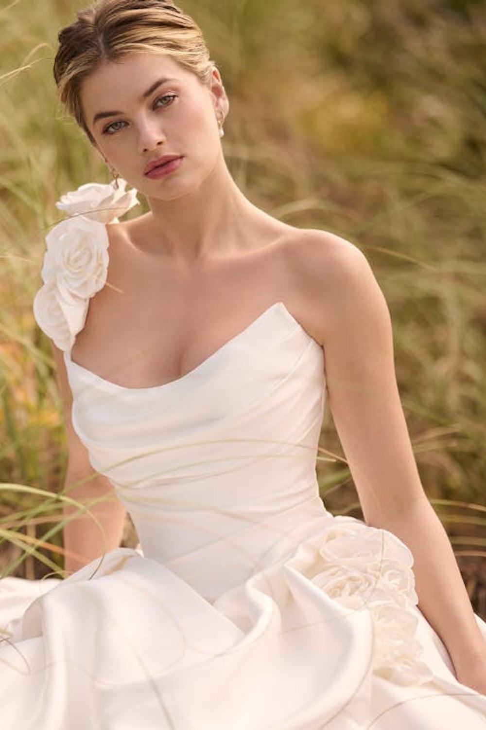Plus-Size Dramatic And Romantic 3D Floral Ball Gown With Buttons by Maggie Sottero — image 1 of 3